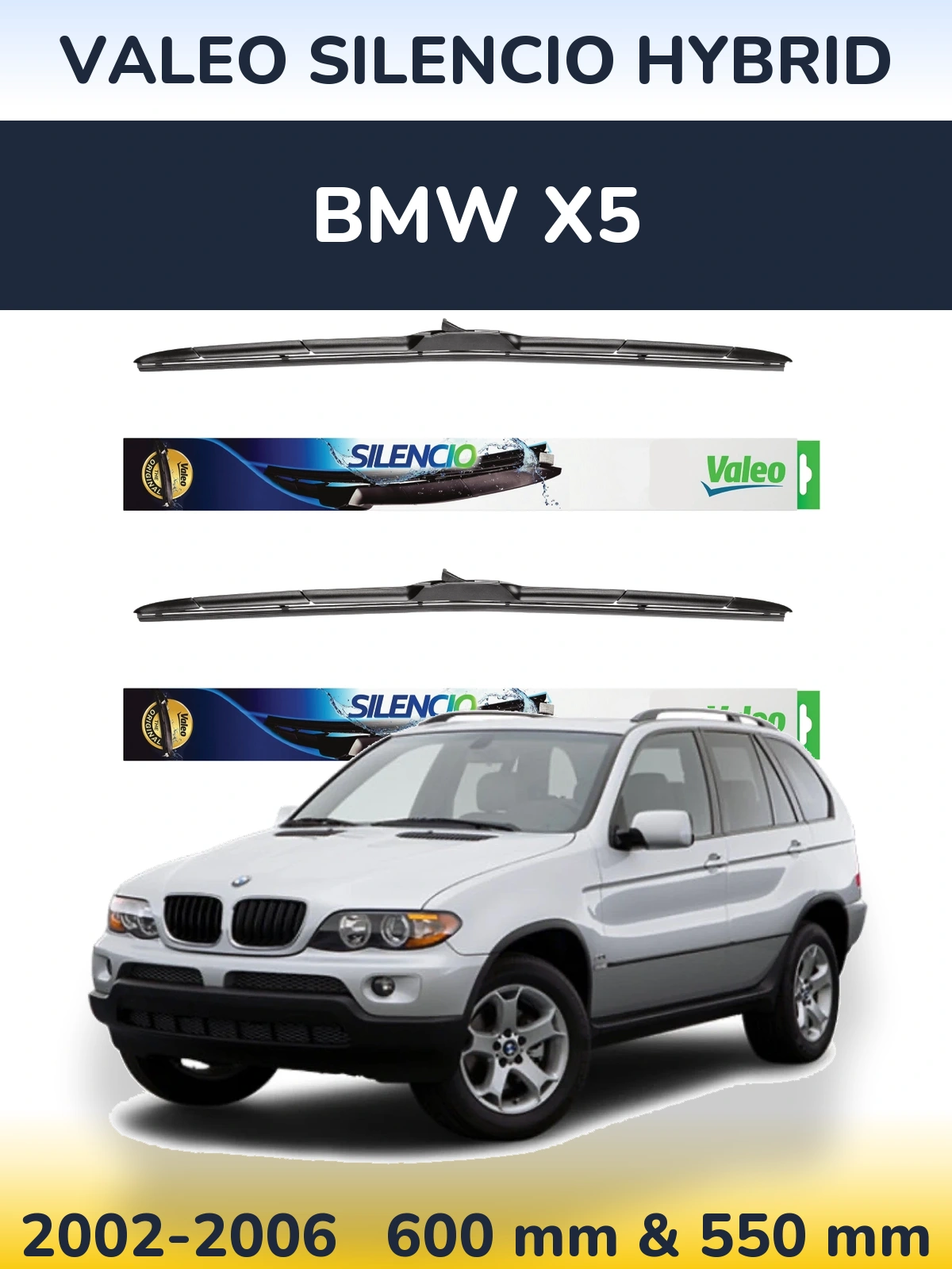 Torkarblad Valeo Silencio Hybrid för BMW X5