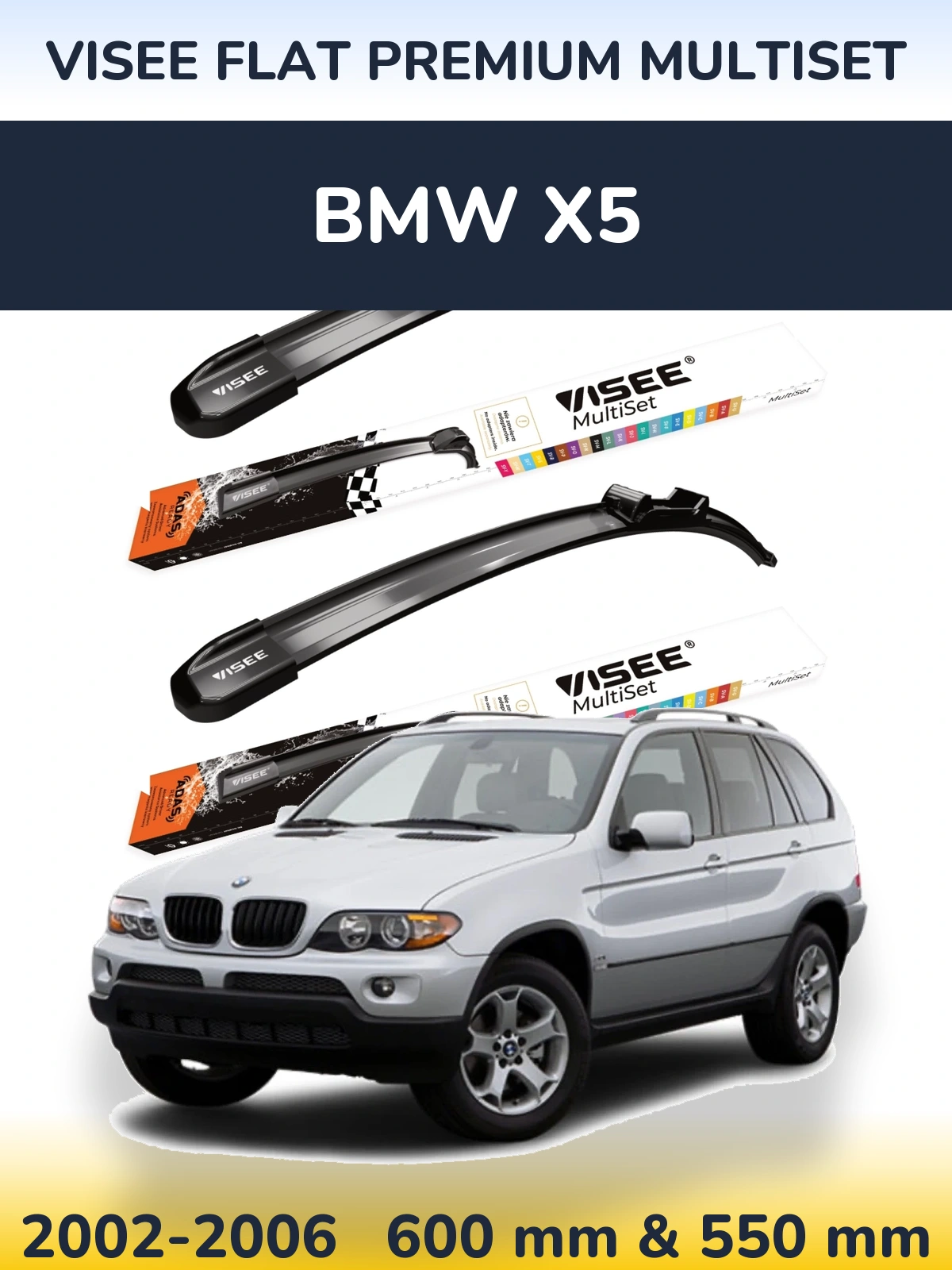 Torkarblad VISEE FLAT PREMIUM MultiSet för BMW X5