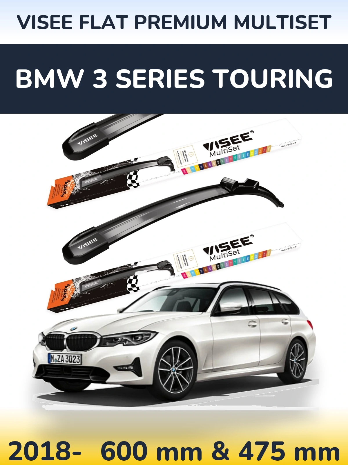 Torkarblad VISEE FLAT PREMIUM MultiSet för BMW 3 Series Touring