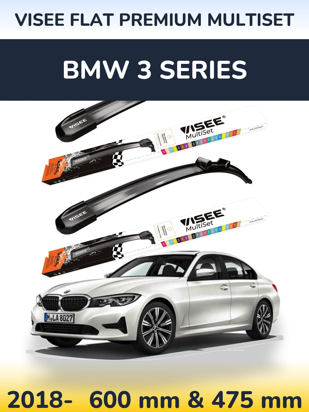 Torkarblad VISEE FLAT PREMIUM MultiSet för BMW 3 Series