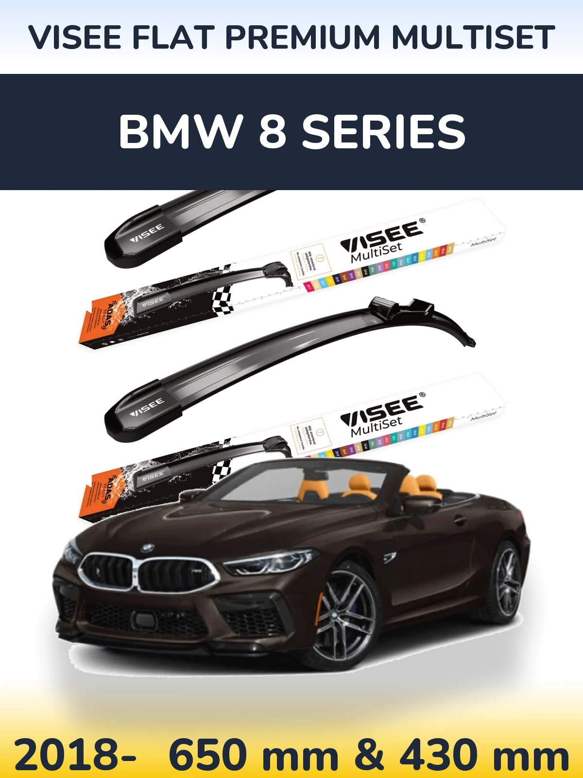 Torkarblad VISEE FLAT PREMIUM MultiSet för BMW 8 Series