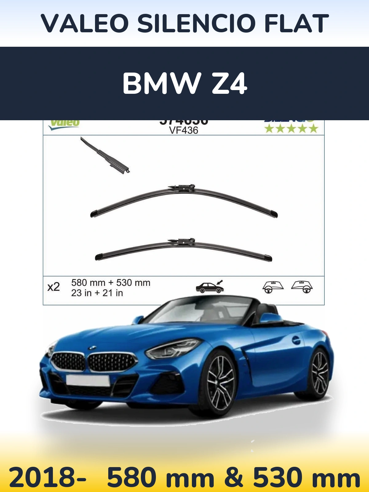 Torkarblad Valeo Silencio Flat för BMW Z4