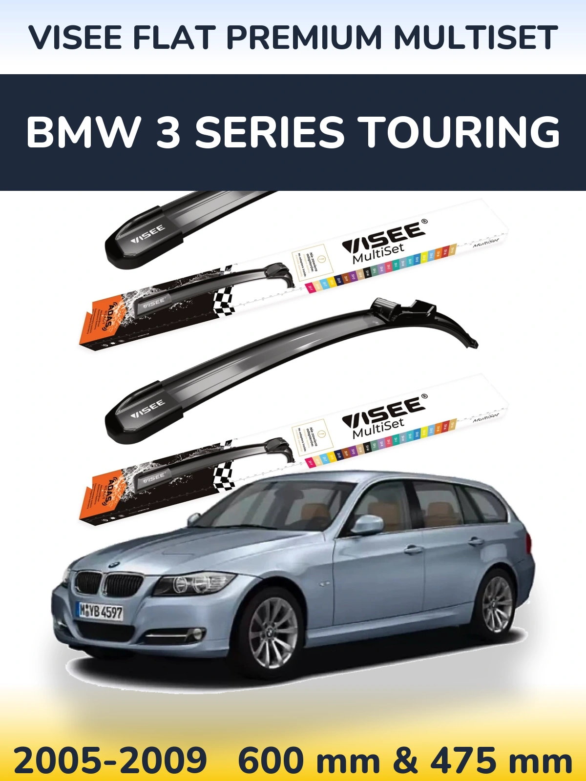 Torkarblad VISEE FLAT PREMIUM MultiSet för BMW 3 Series Touring