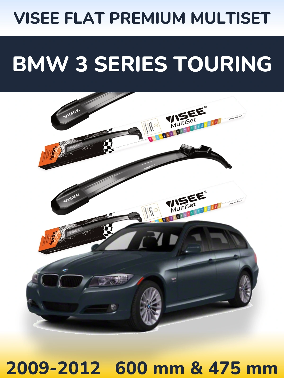 Torkarblad VISEE FLAT PREMIUM MultiSet för BMW 3 Series Touring
