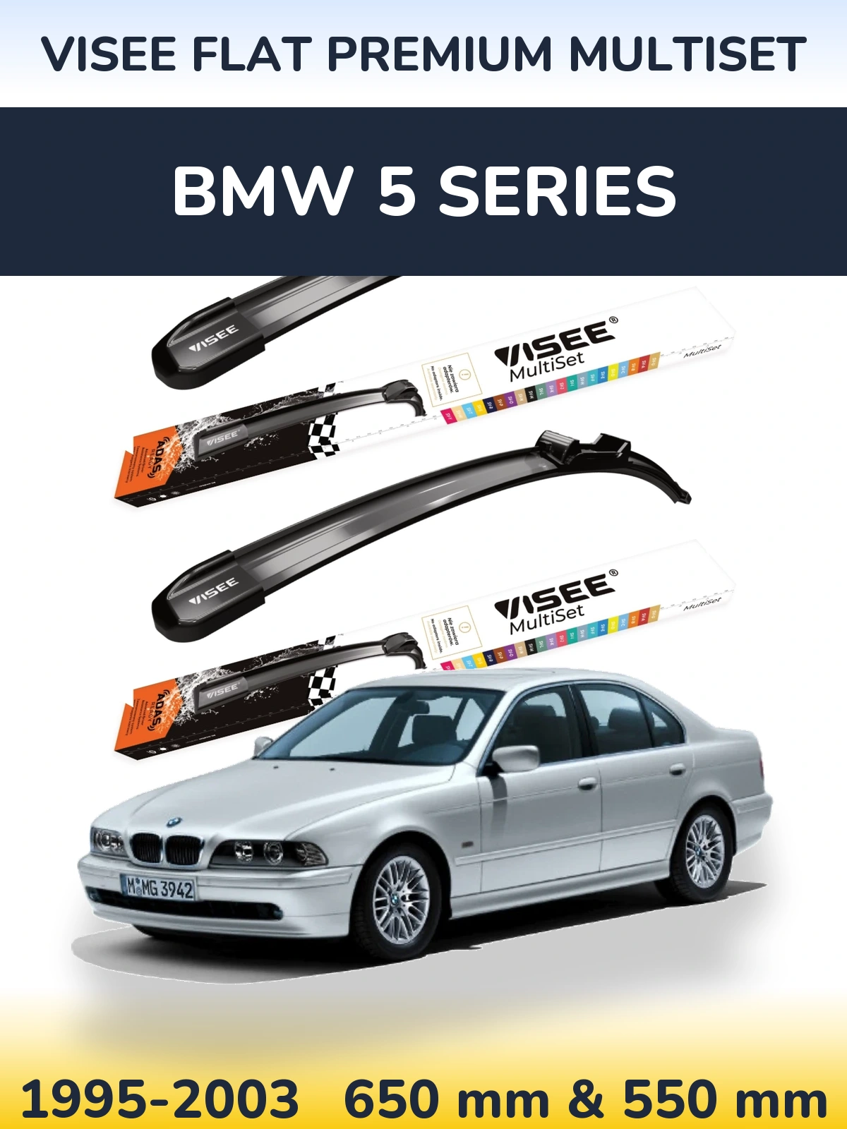 Torkarblad VISEE FLAT PREMIUM MultiSet för BMW 5 Series