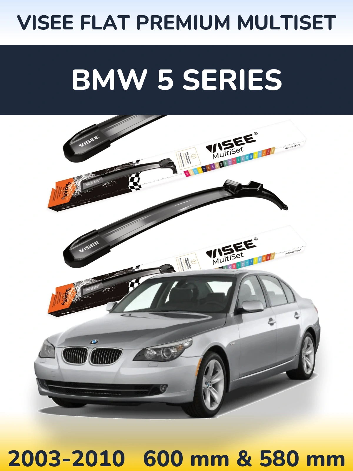 Torkarblad VISEE FLAT PREMIUM MultiSet för BMW 5 Series