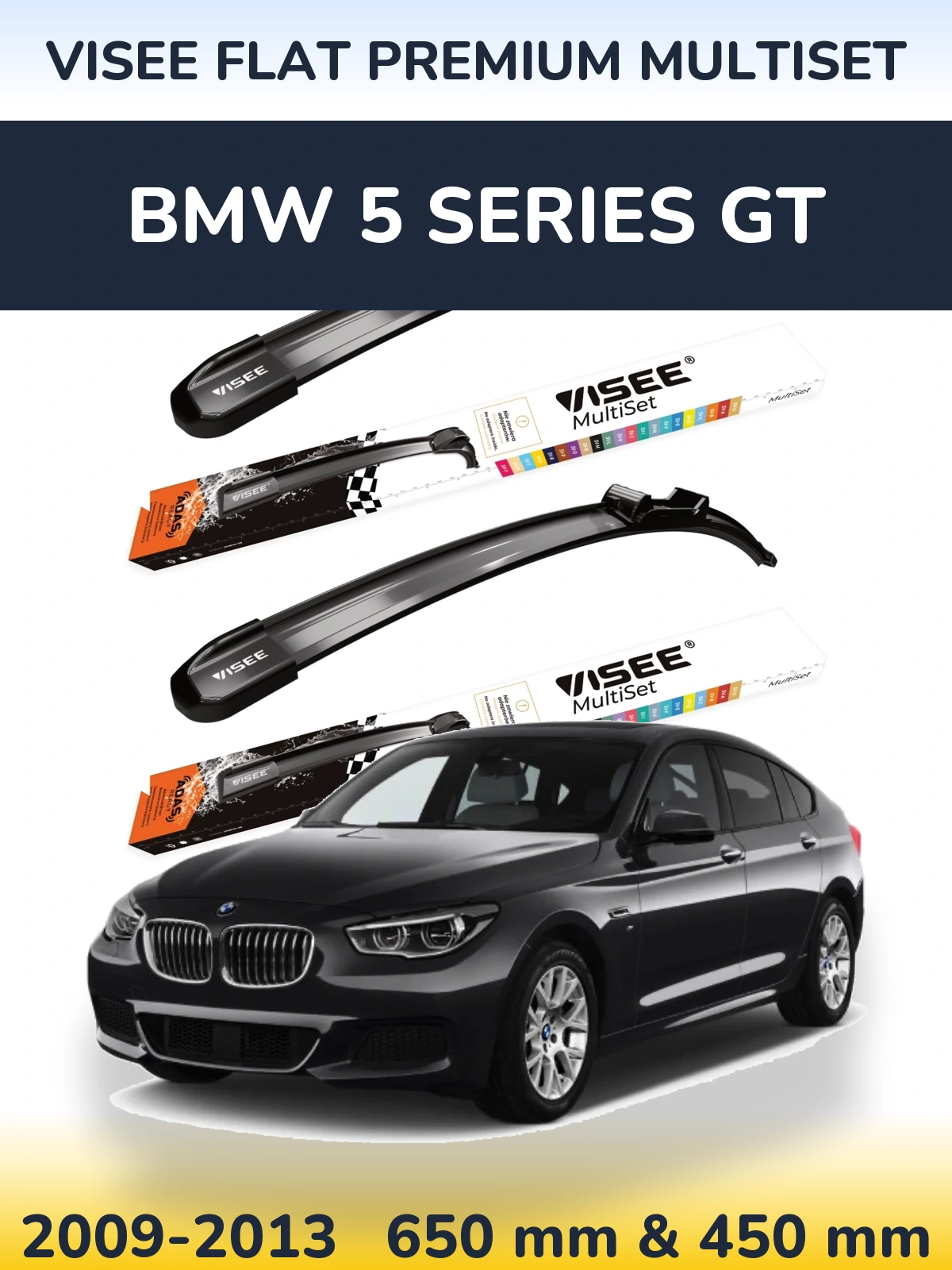 Torkarblad VISEE FLAT PREMIUM MultiSet för BMW 5 Series GT