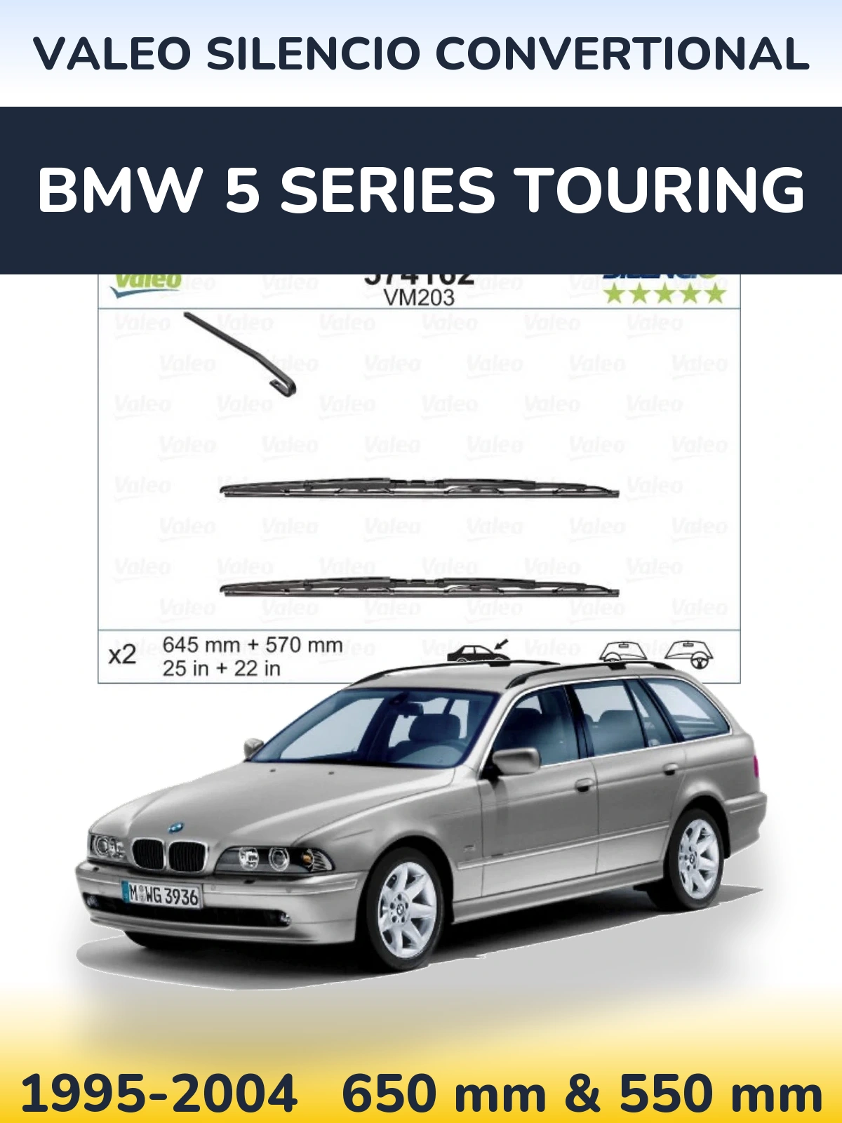 Torkarblad Valeo Silencio Convertional för BMW 5 Series Touring