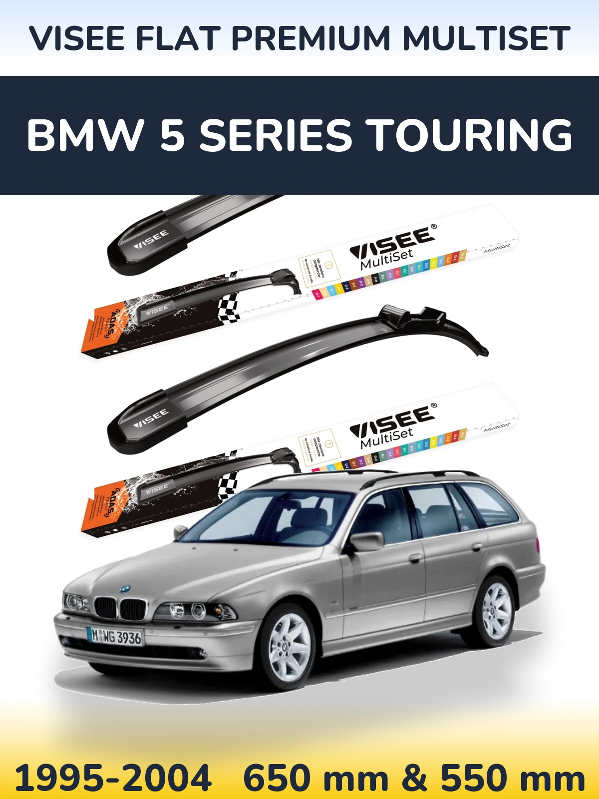 Torkarblad VISEE FLAT PREMIUM MultiSet för BMW 5 Series Touring