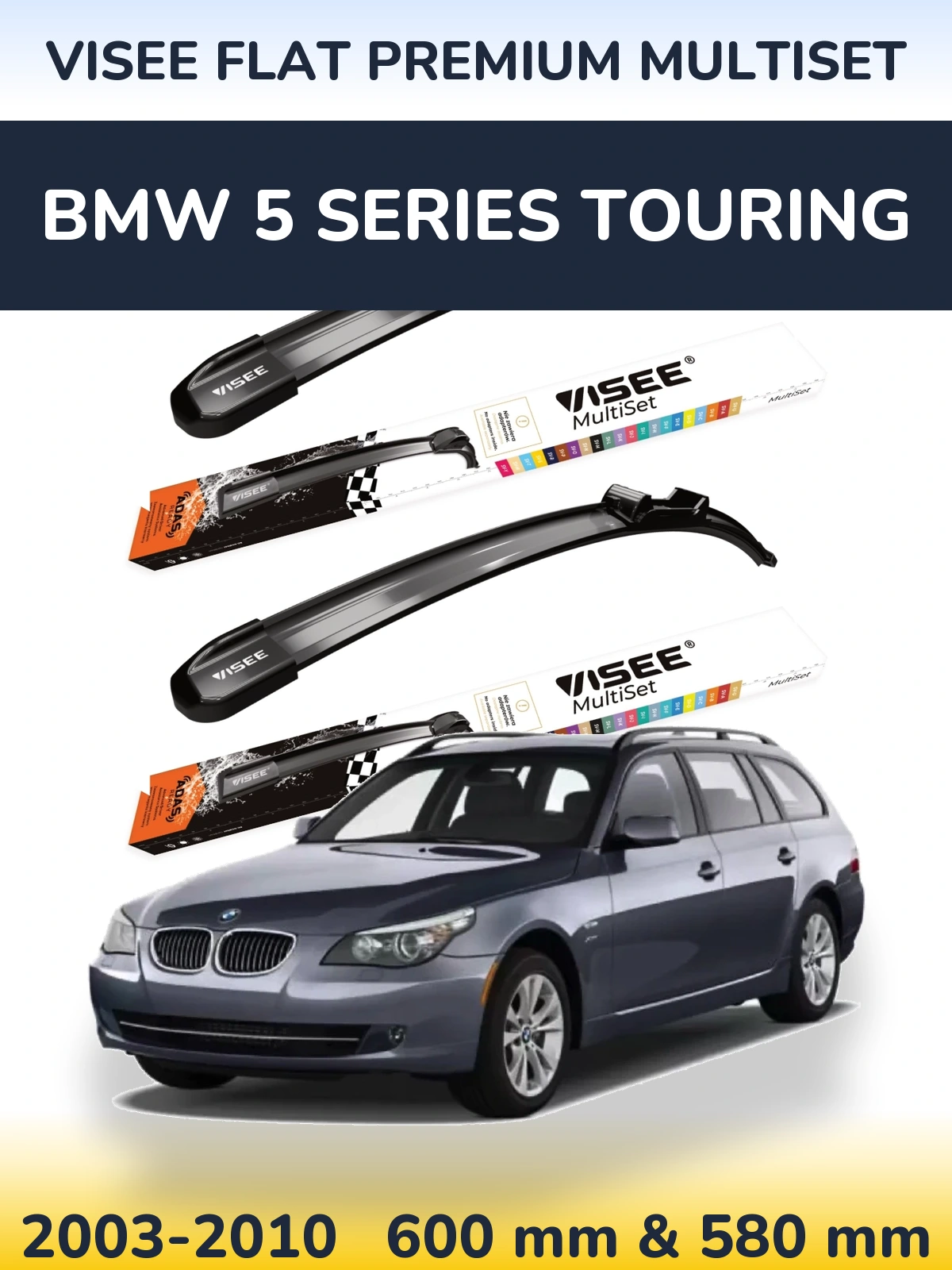 Torkarblad VISEE FLAT PREMIUM MultiSet för BMW 5 Series Touring