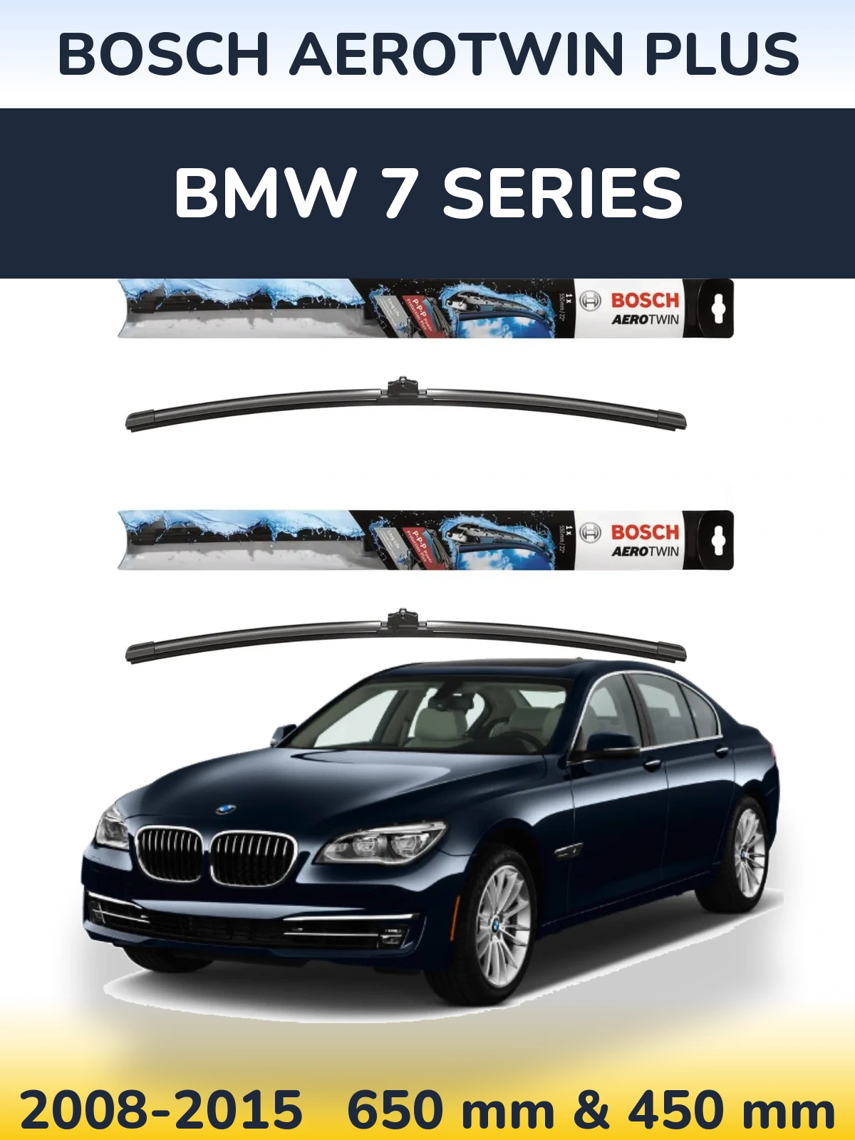 Комплект передних дворников BOSCH AeroTwin Plus 650 & 450 мм для BMW 7 Series 2008-2015