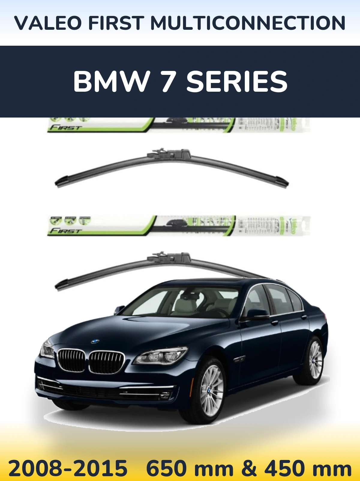 Комплект передних дворников Valeo First MultiConnection 650 & 450 мм для BMW 7 Series 2008-2015