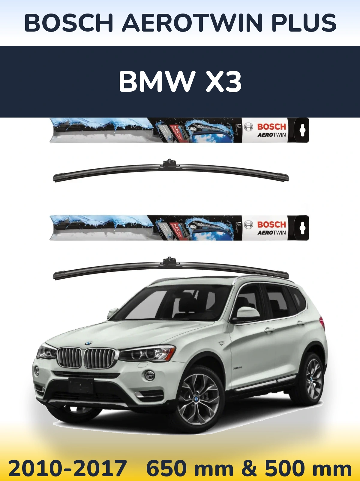 Torkarblad BOSCH AeroTwin Plus för BMW X3