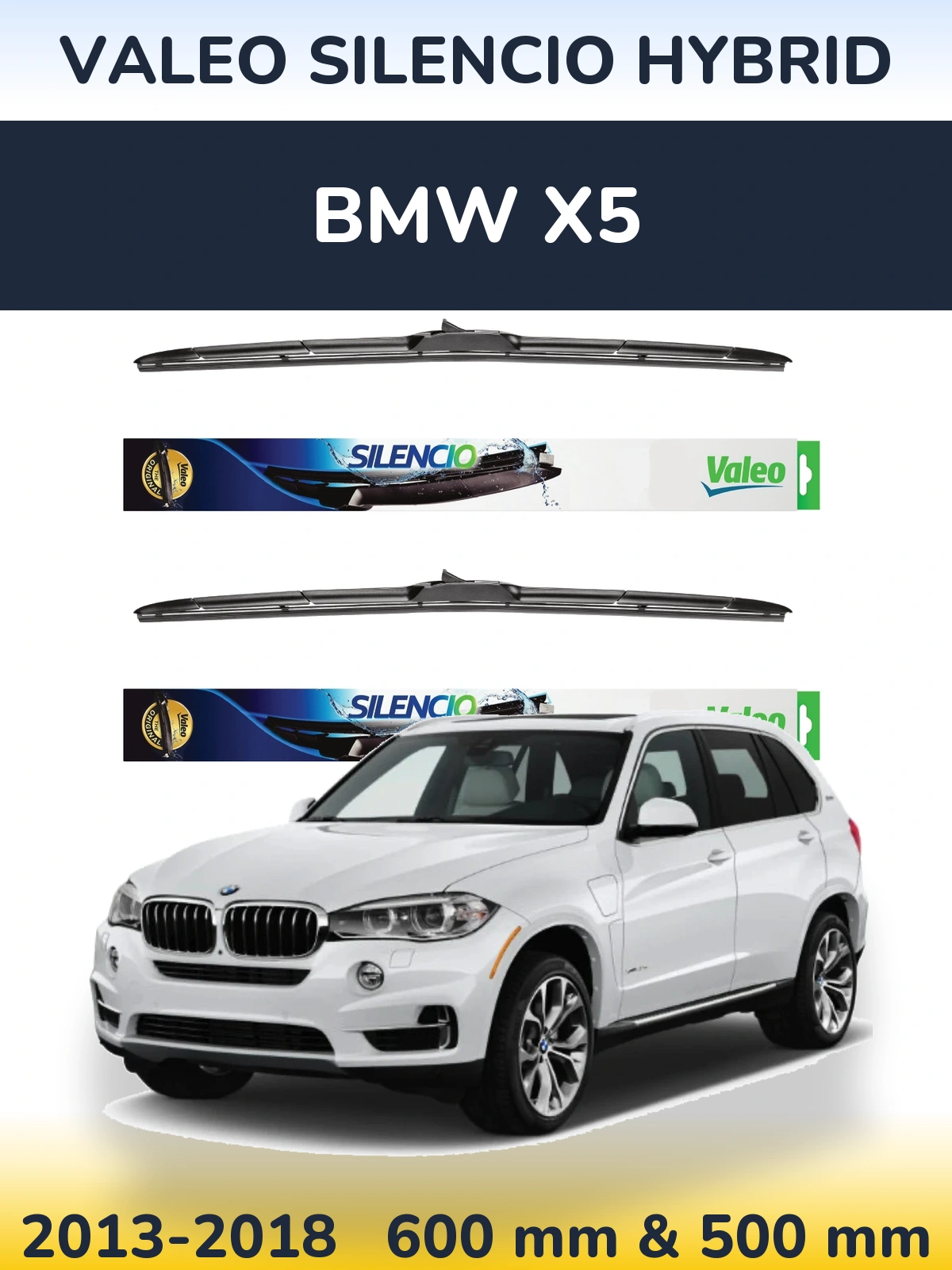 Torkarblad Valeo Silencio Hybrid för BMW X5