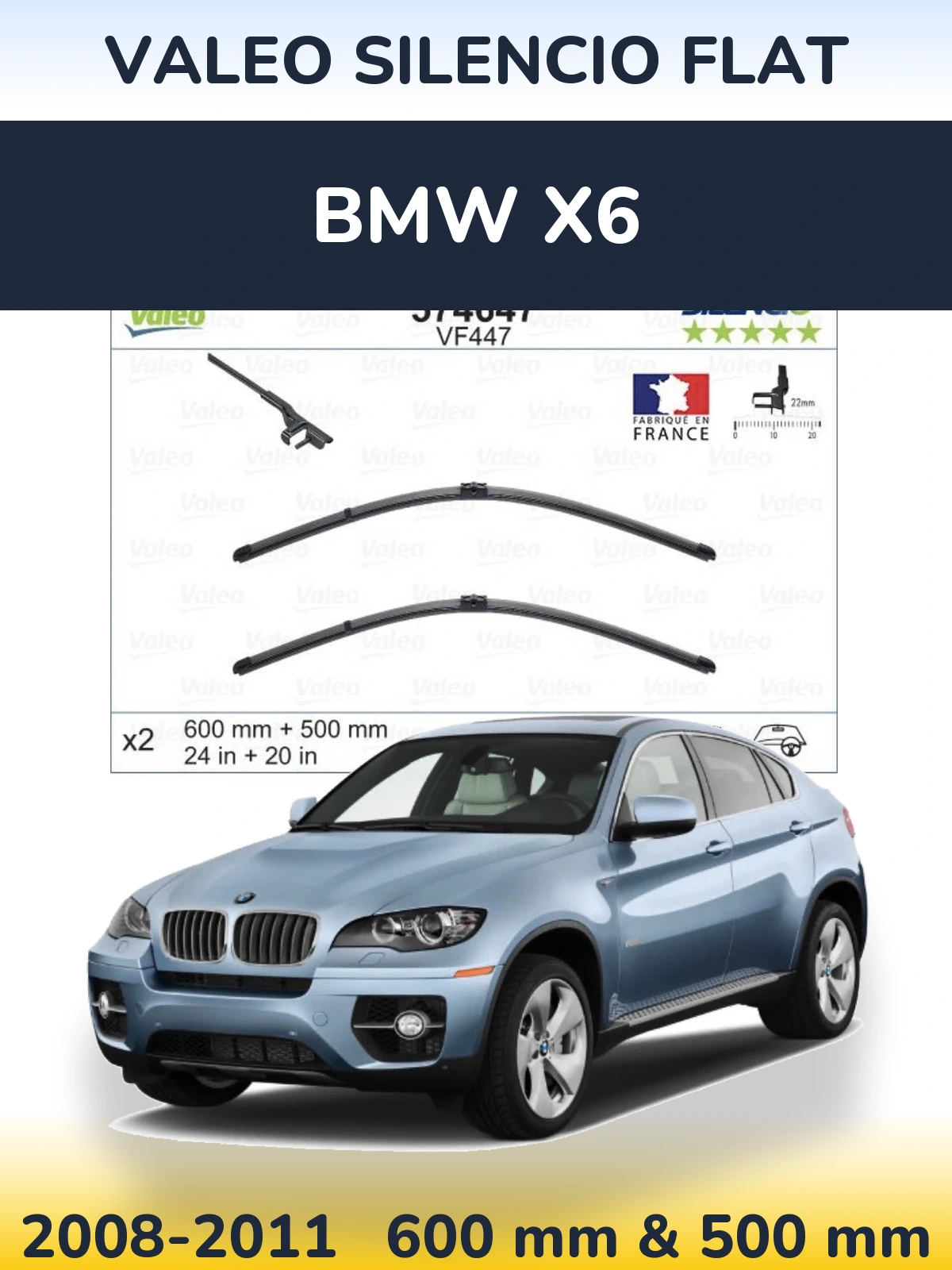 Torkarblad Valeo Silencio Flat för BMW X6