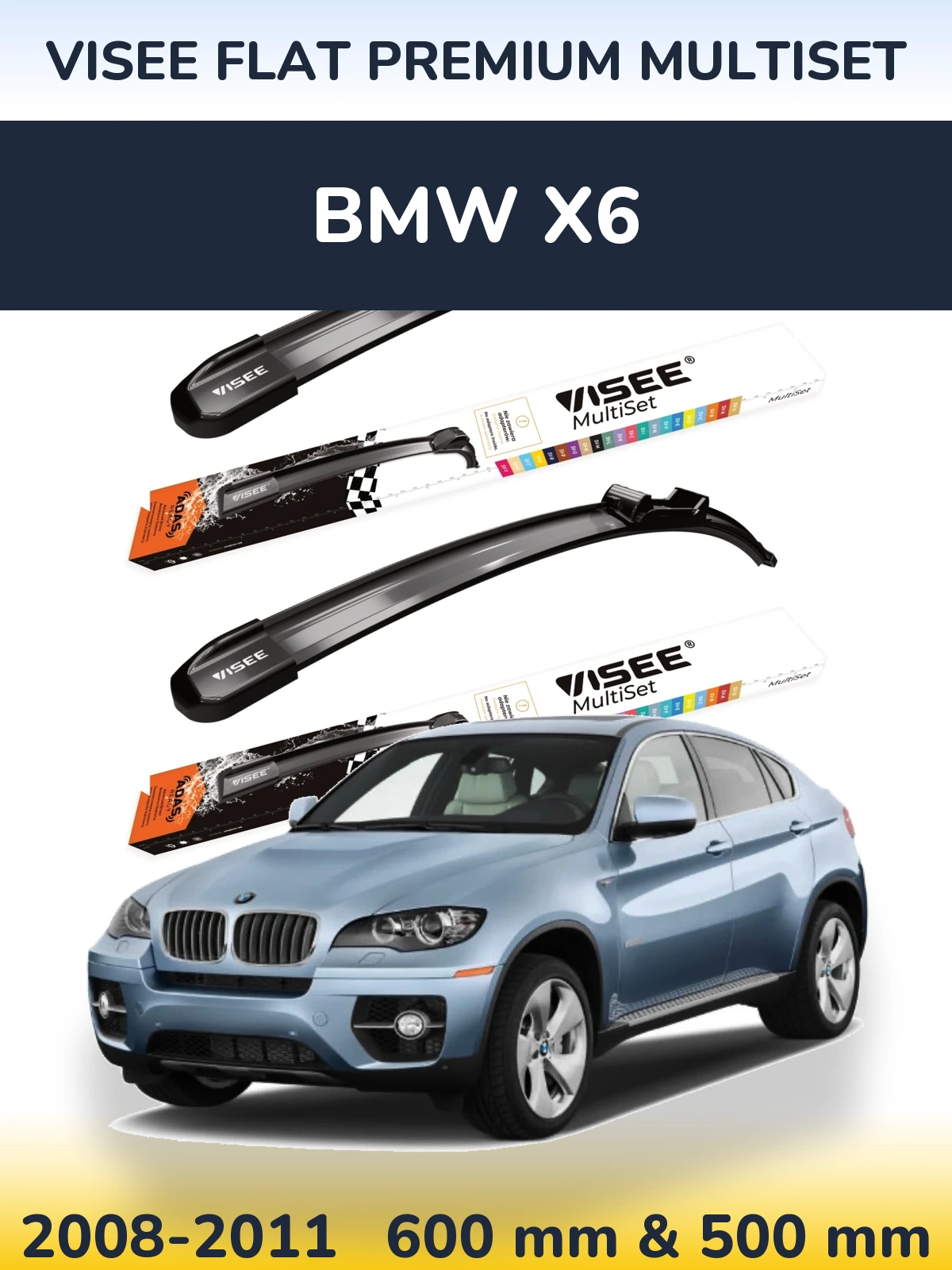 Torkarblad VISEE FLAT PREMIUM MultiSet för BMW X6