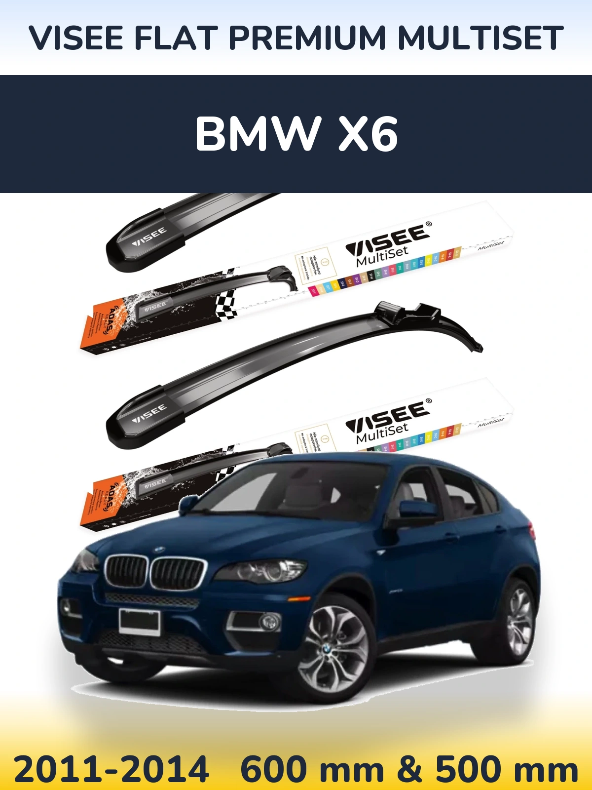 Torkarblad VISEE FLAT PREMIUM MultiSet för BMW X6