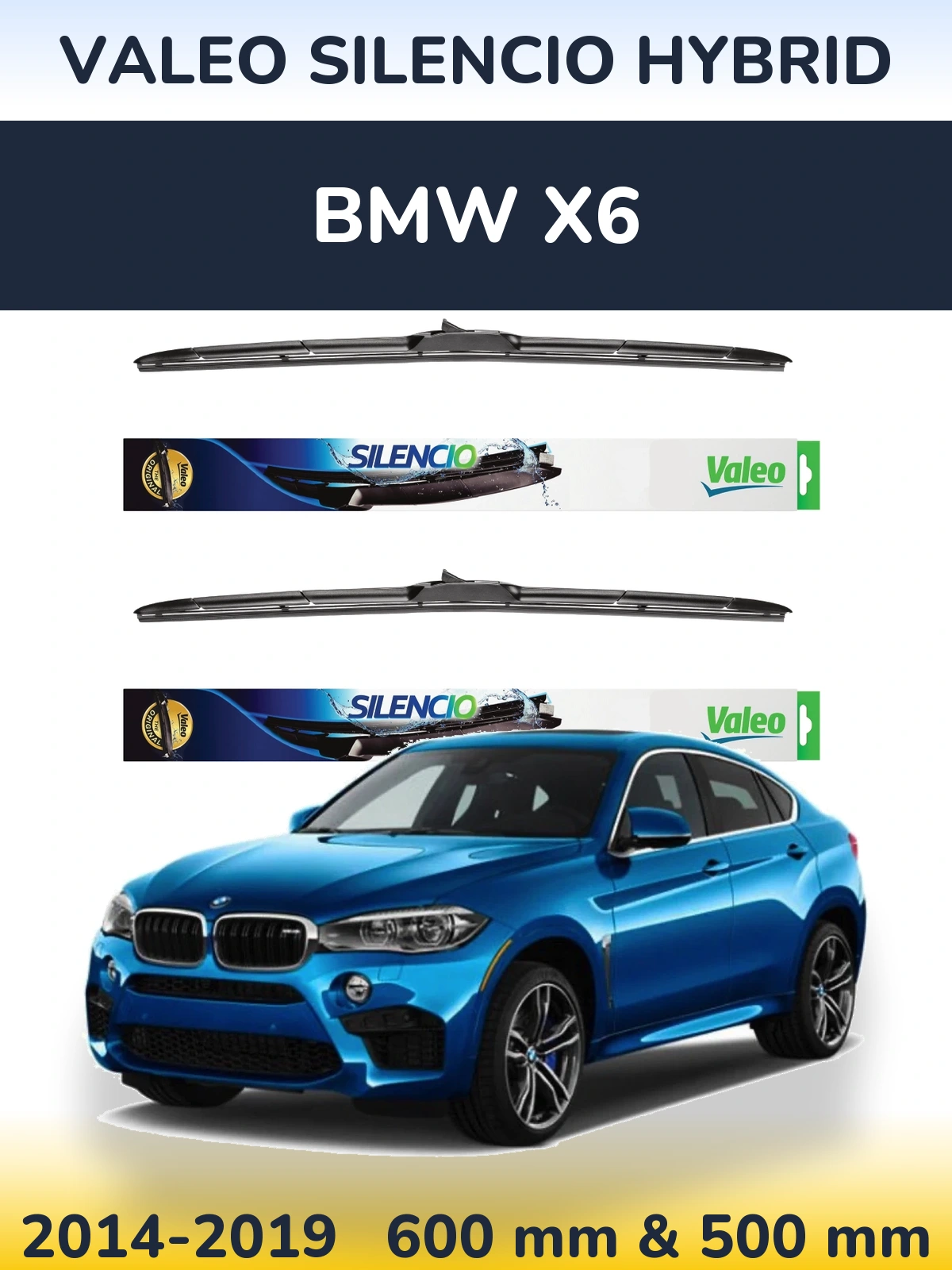 Torkarblad Valeo Silencio Hybrid för BMW X6