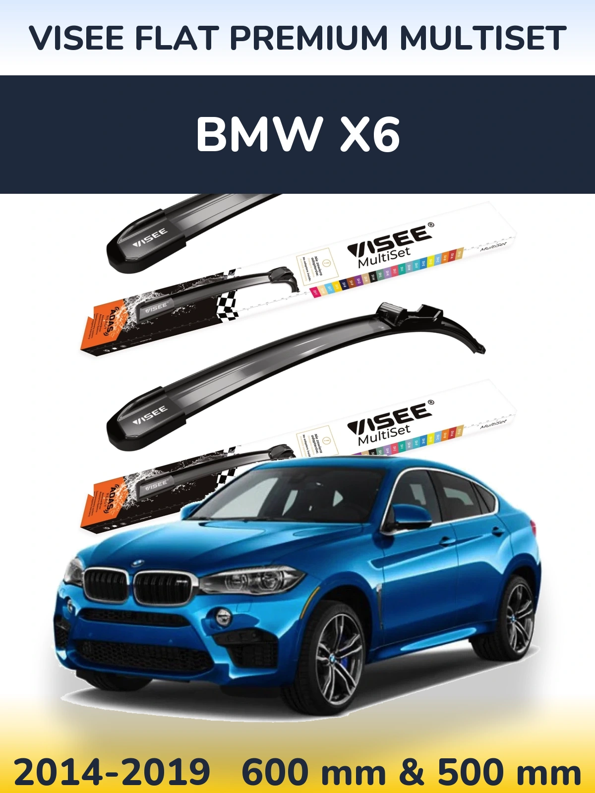Torkarblad VISEE FLAT PREMIUM MultiSet för BMW X6