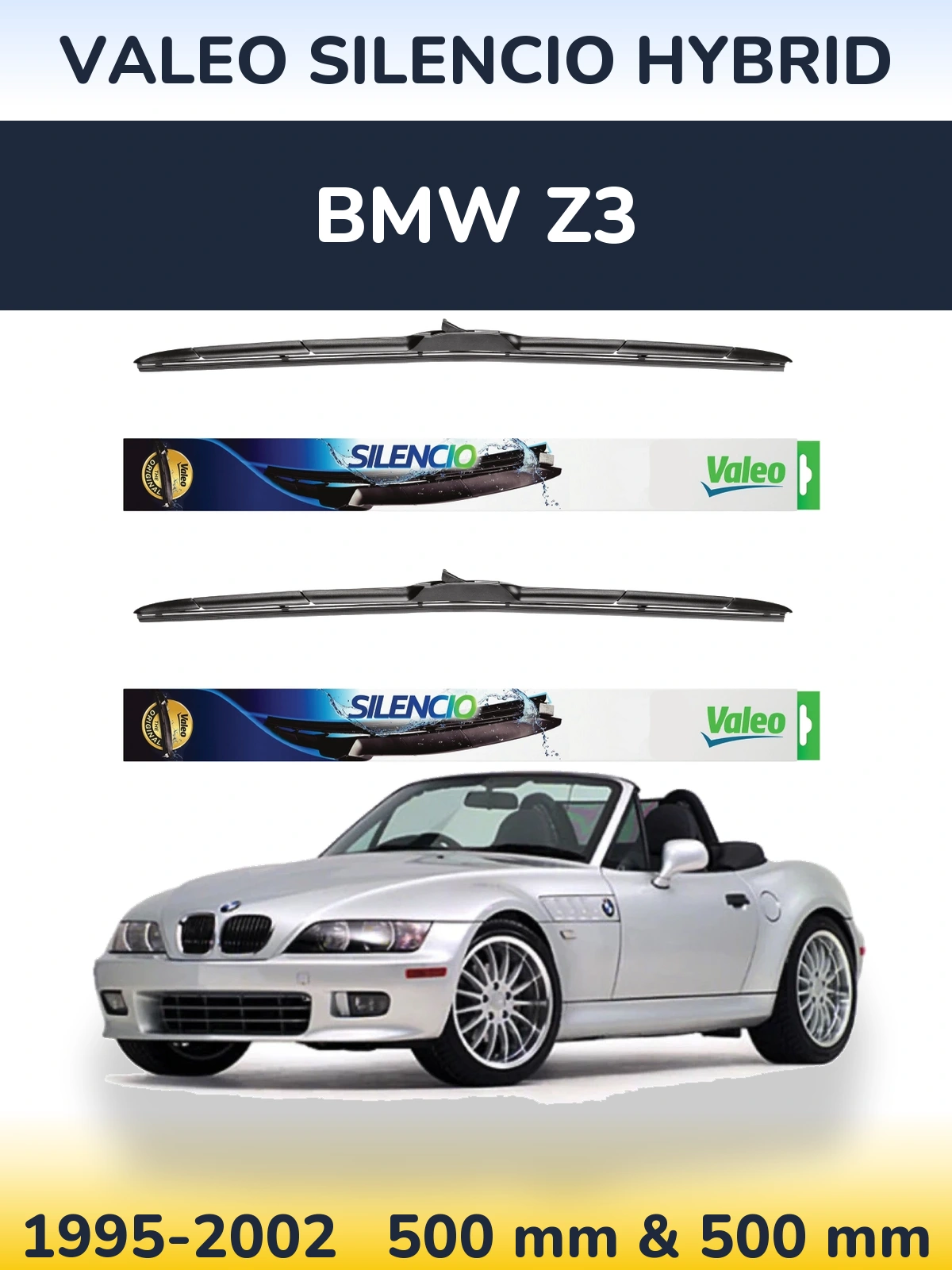 Torkarblad Valeo Silencio Hybrid för BMW Z3