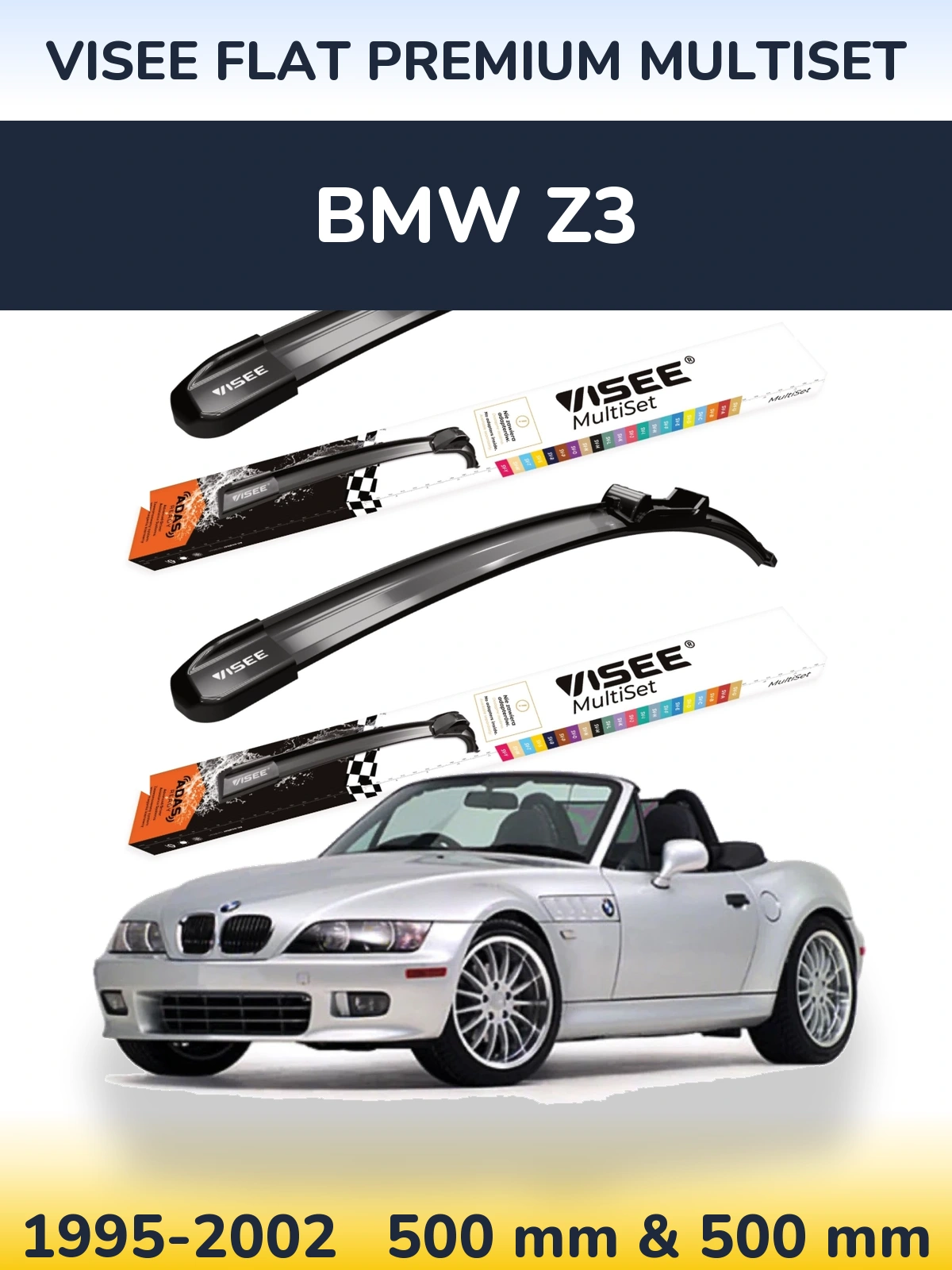 Torkarblad VISEE FLAT PREMIUM MultiSet för BMW Z3