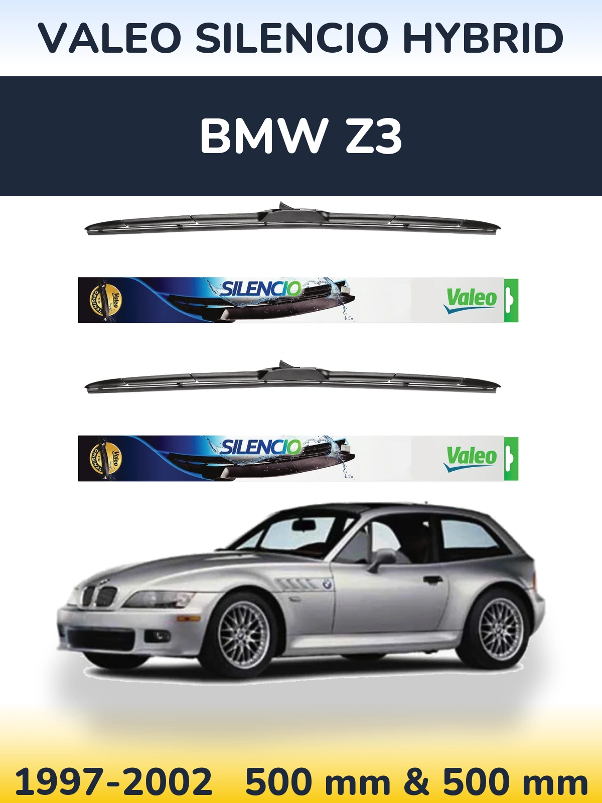 Torkarblad Valeo Silencio Hybrid för BMW Z3