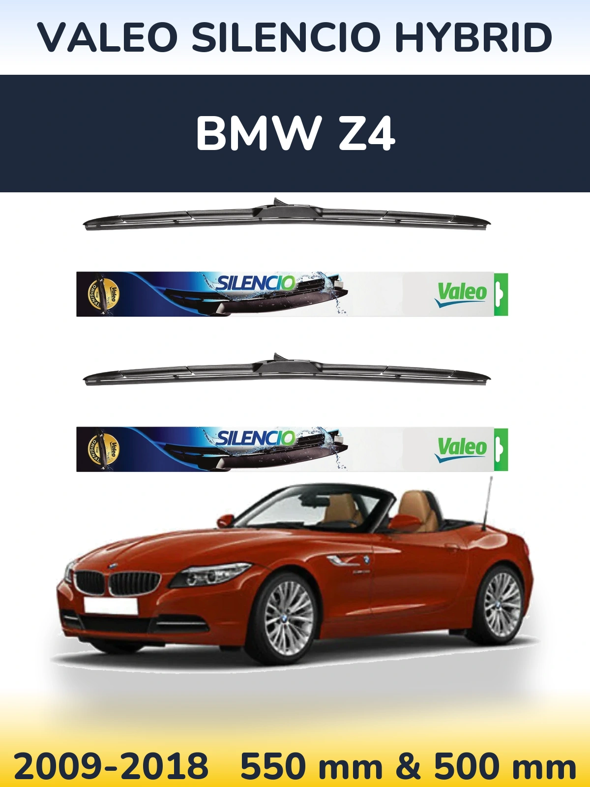 Torkarblad Valeo Silencio Hybrid för BMW Z4
