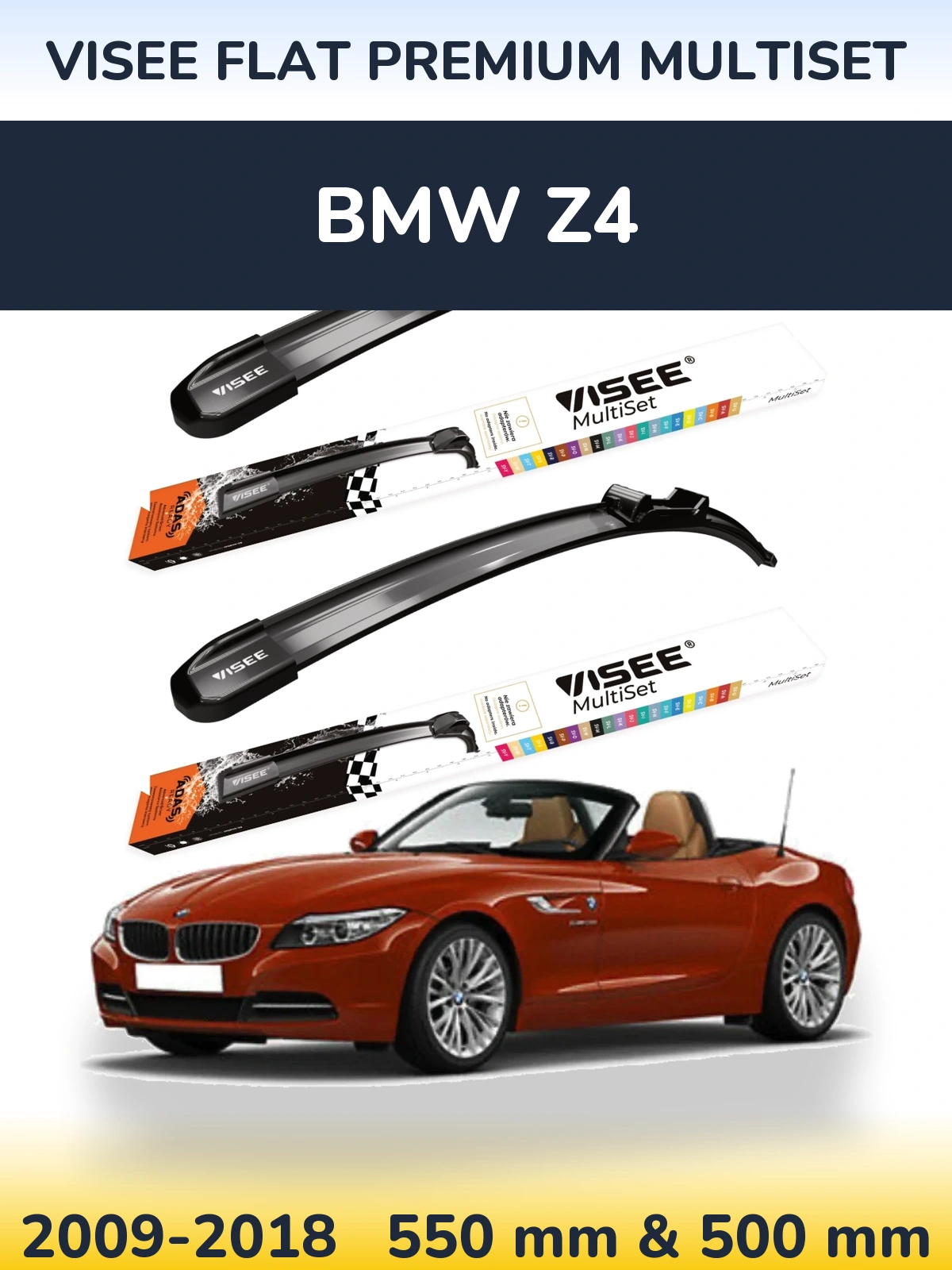 Torkarblad VISEE FLAT PREMIUM MultiSet för BMW Z4