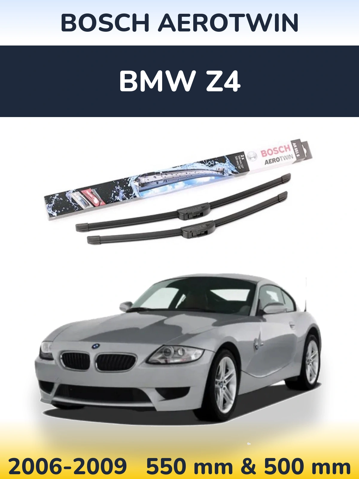 Комплект передніх щіток BOSCH AeroTwin 550 & 500 мм для BMW Z4 2006-2009