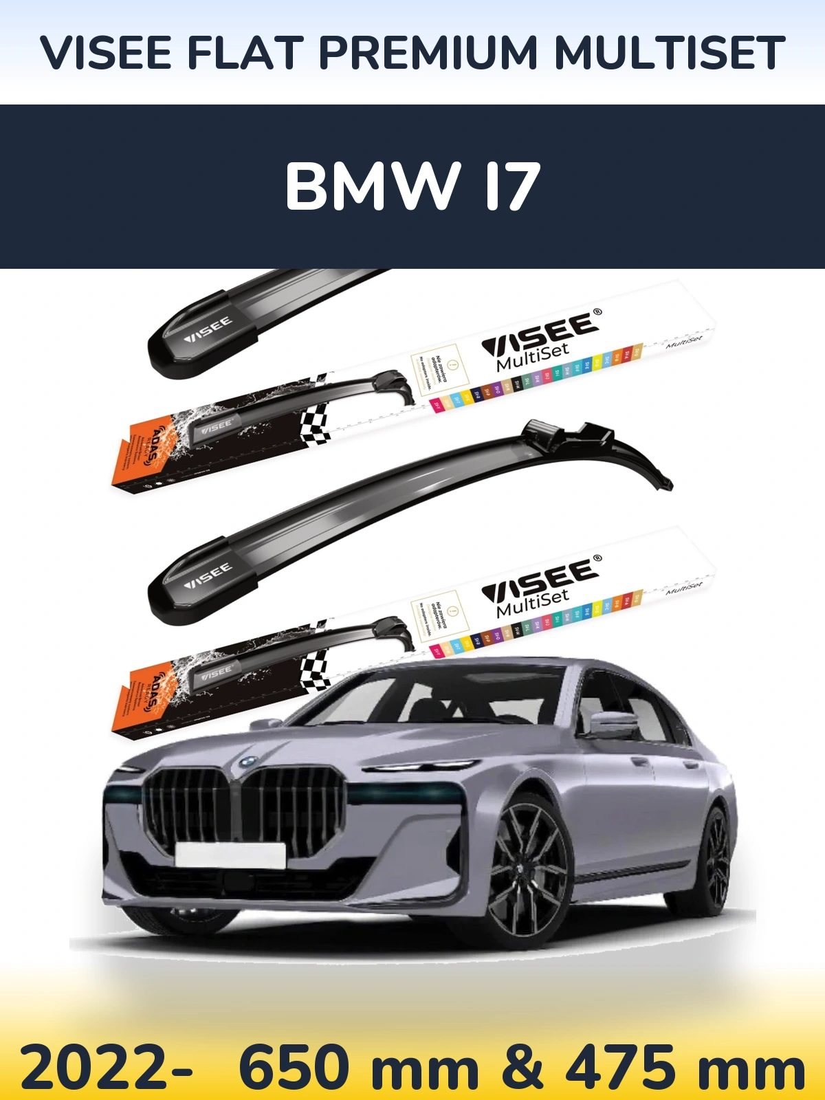 Torkarblad VISEE FLAT PREMIUM MultiSet för BMW i7