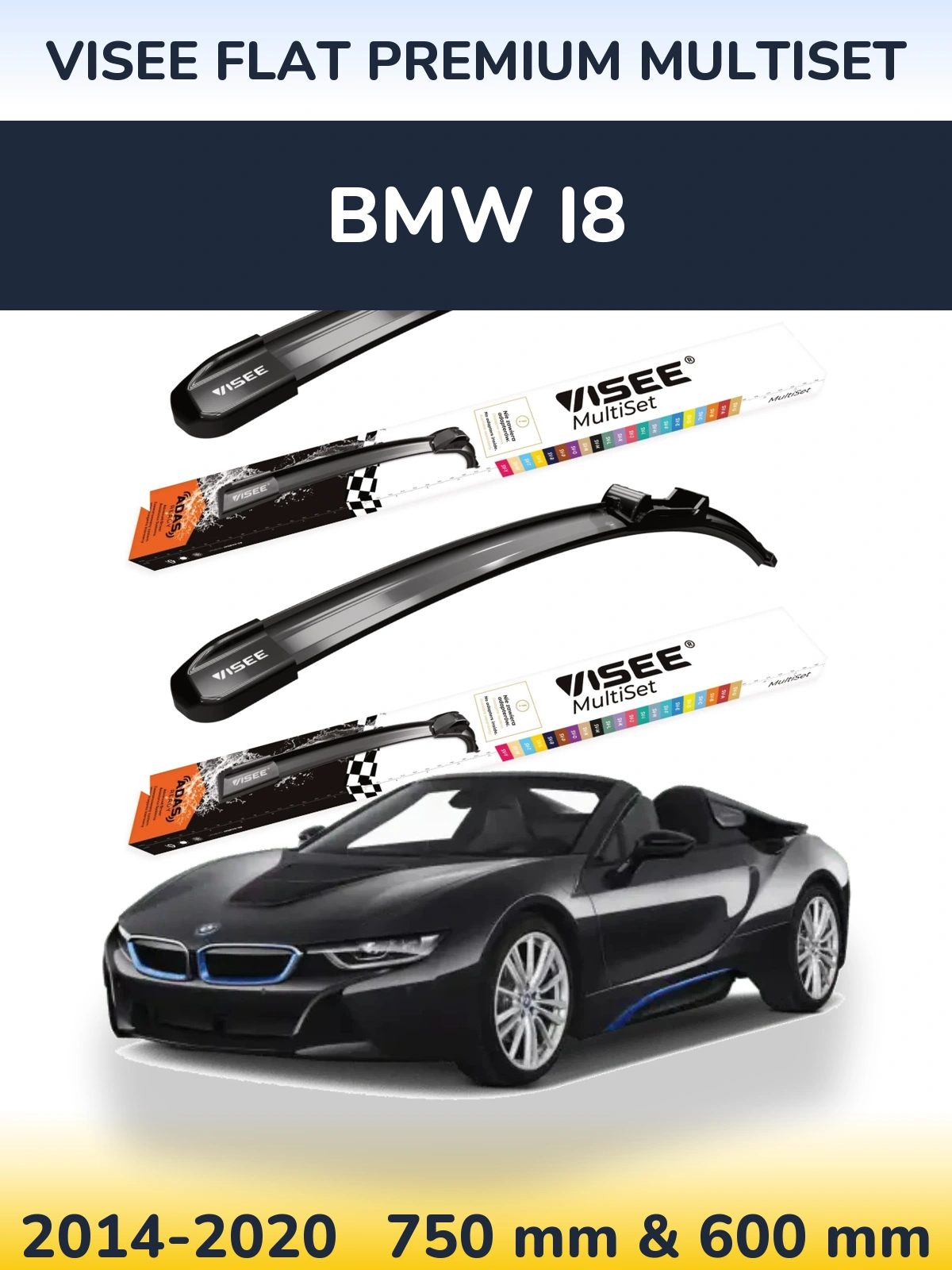 Torkarblad VISEE FLAT PREMIUM MultiSet för BMW i8