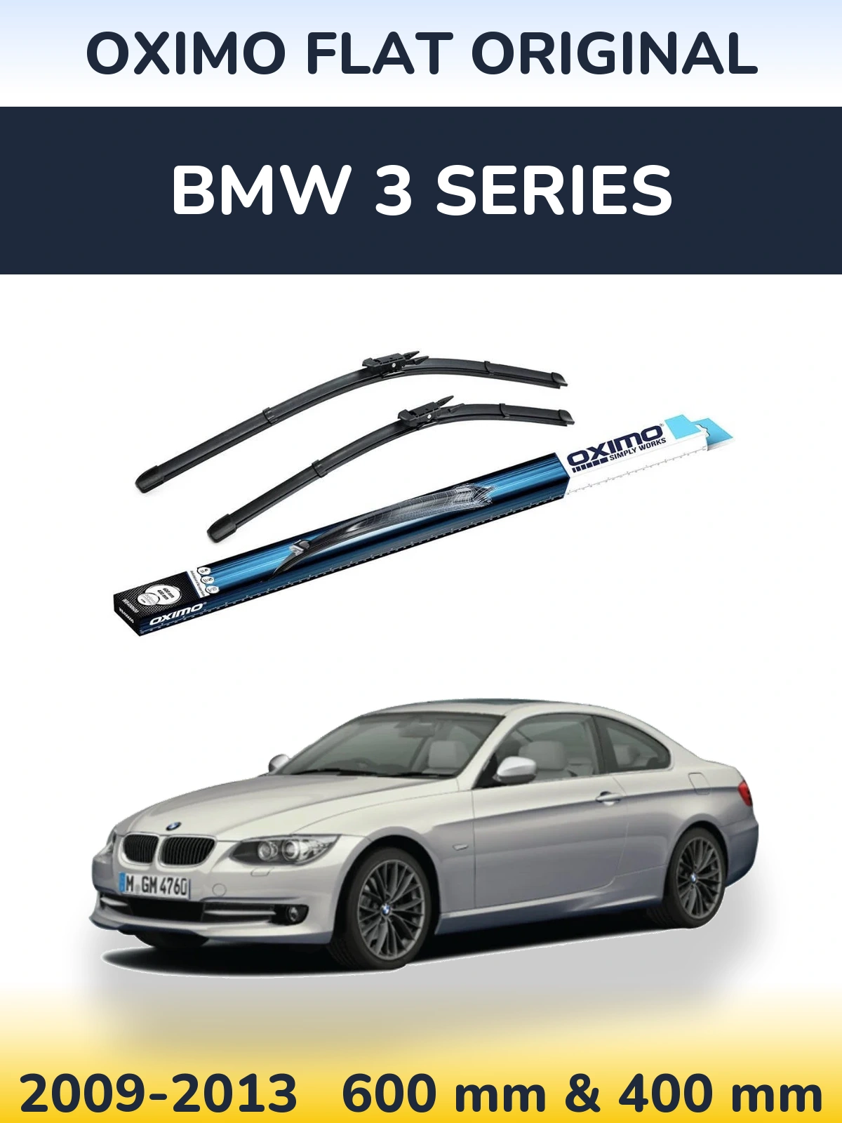Комплект передних дворников Oximo Flat Original 600 & 400 мм для BMW 3 Series 2009-2013