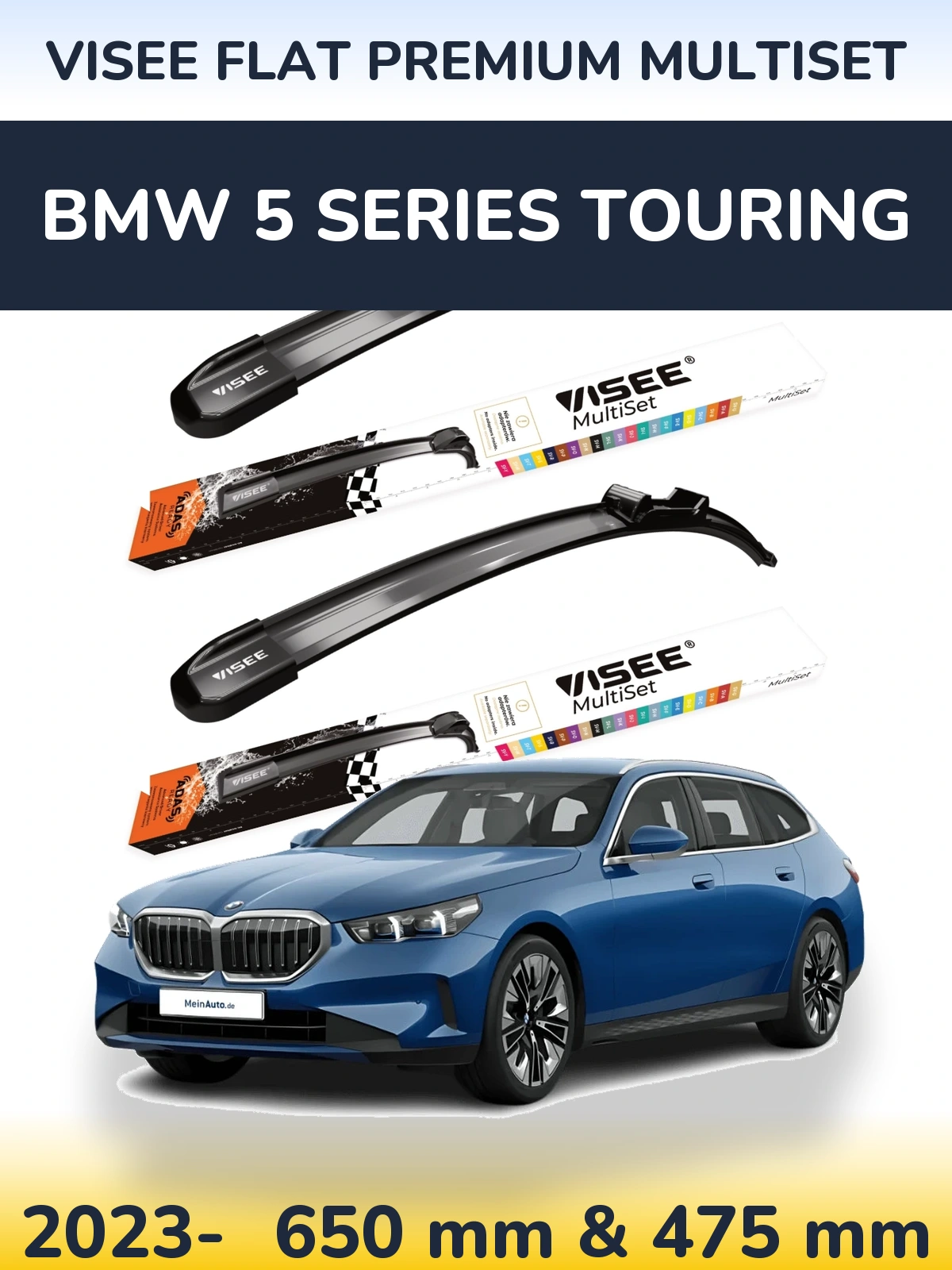 Torkarblad VISEE FLAT PREMIUM MultiSet för BMW 5 Series Touring