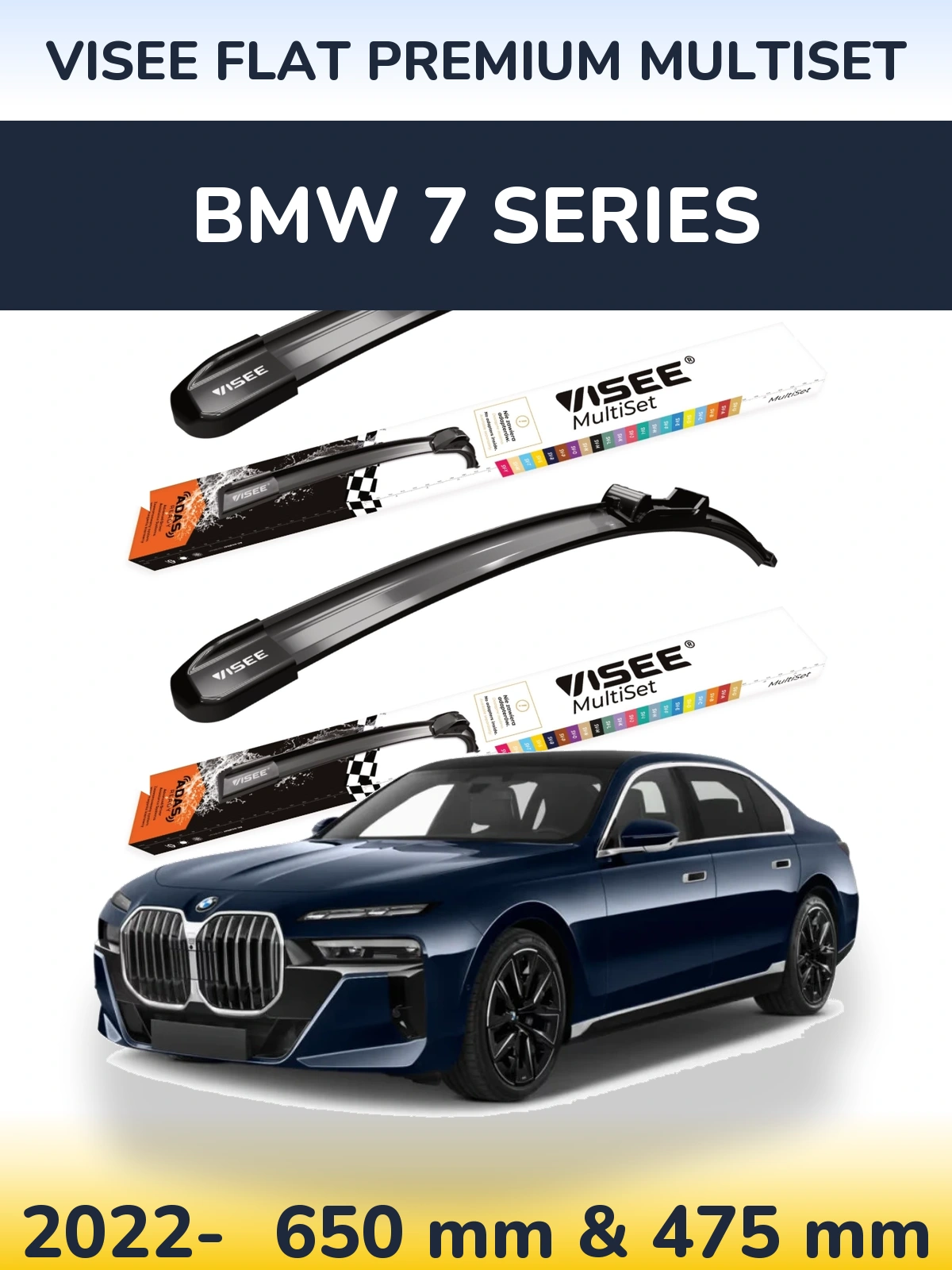 Torkarblad VISEE FLAT PREMIUM MultiSet för BMW 7 Series