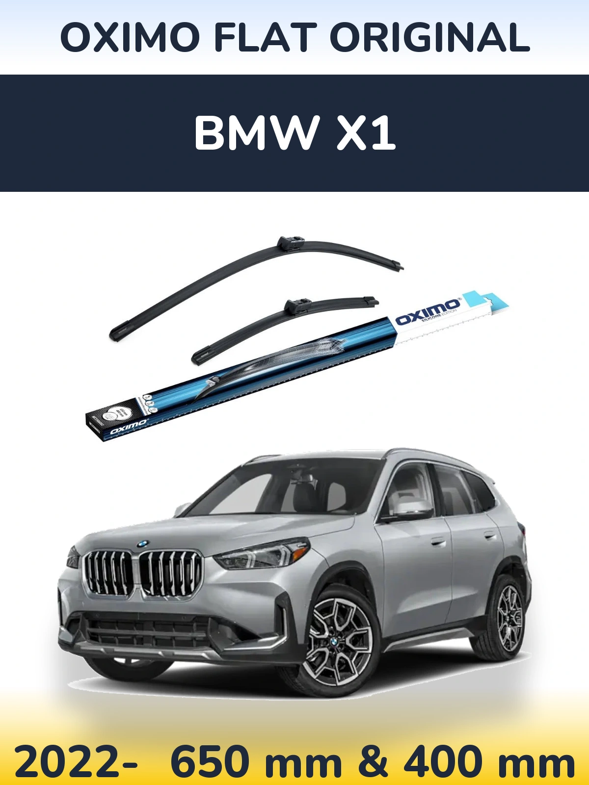 Комплект передних дворников Oximo Flat Original 650 & 400 мм для BMW X1 2022-2026