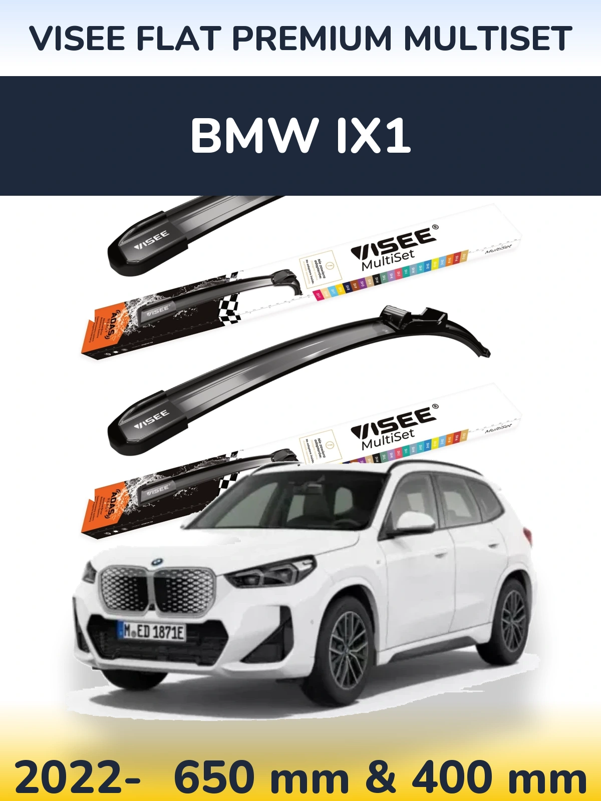 Torkarblad VISEE FLAT PREMIUM MultiSet för BMW iX1