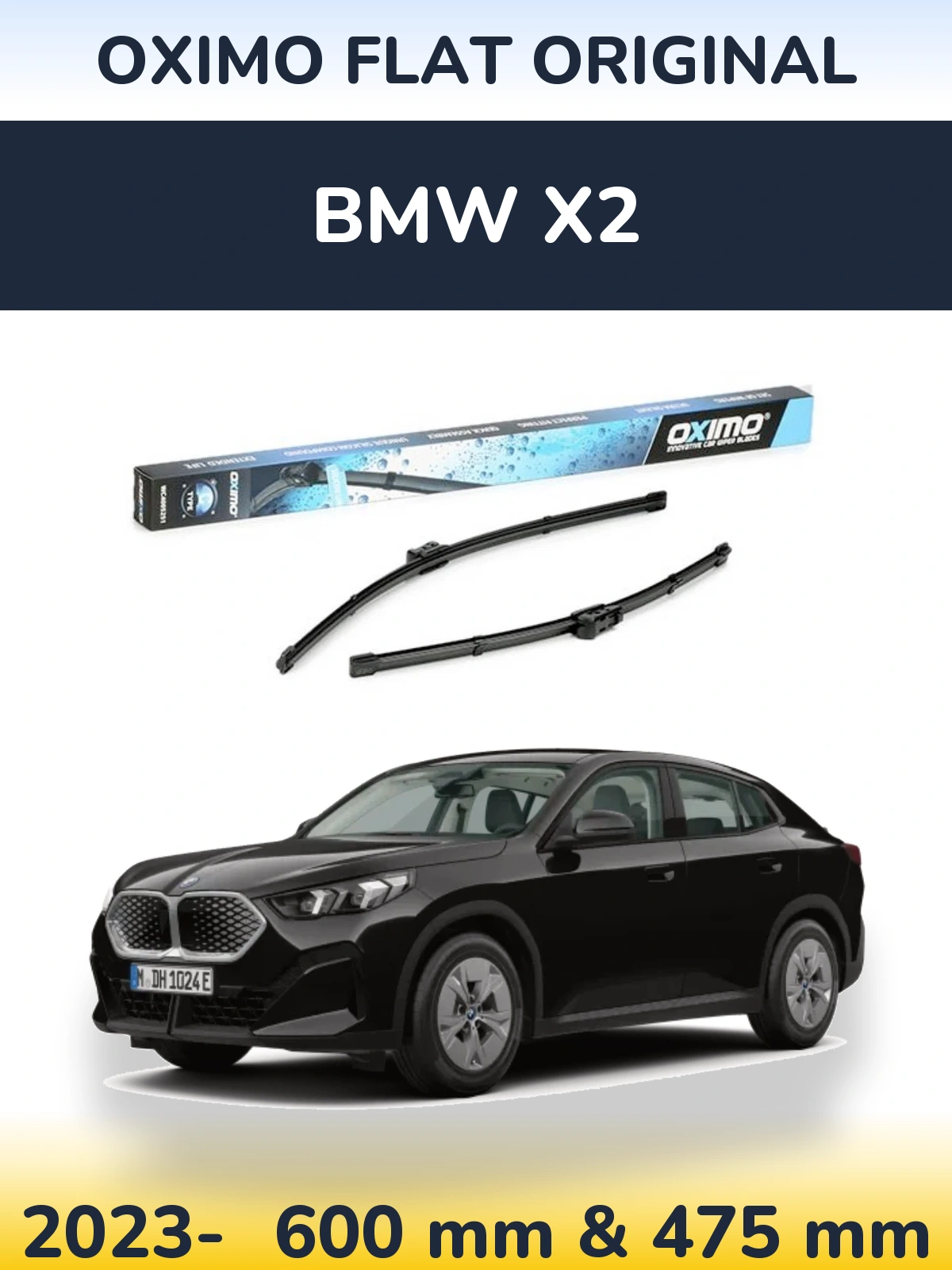 Комплект передніх щіток Oximo Flat Original 600 & 475 мм для BMW X2 2023-2026