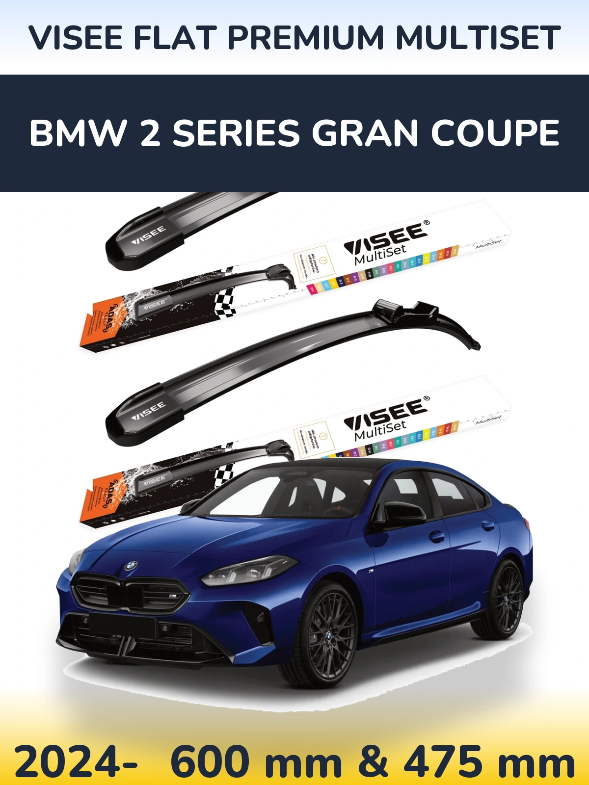 Torkarblad VISEE FLAT PREMIUM MultiSet för BMW 2 Series Gran Coupe