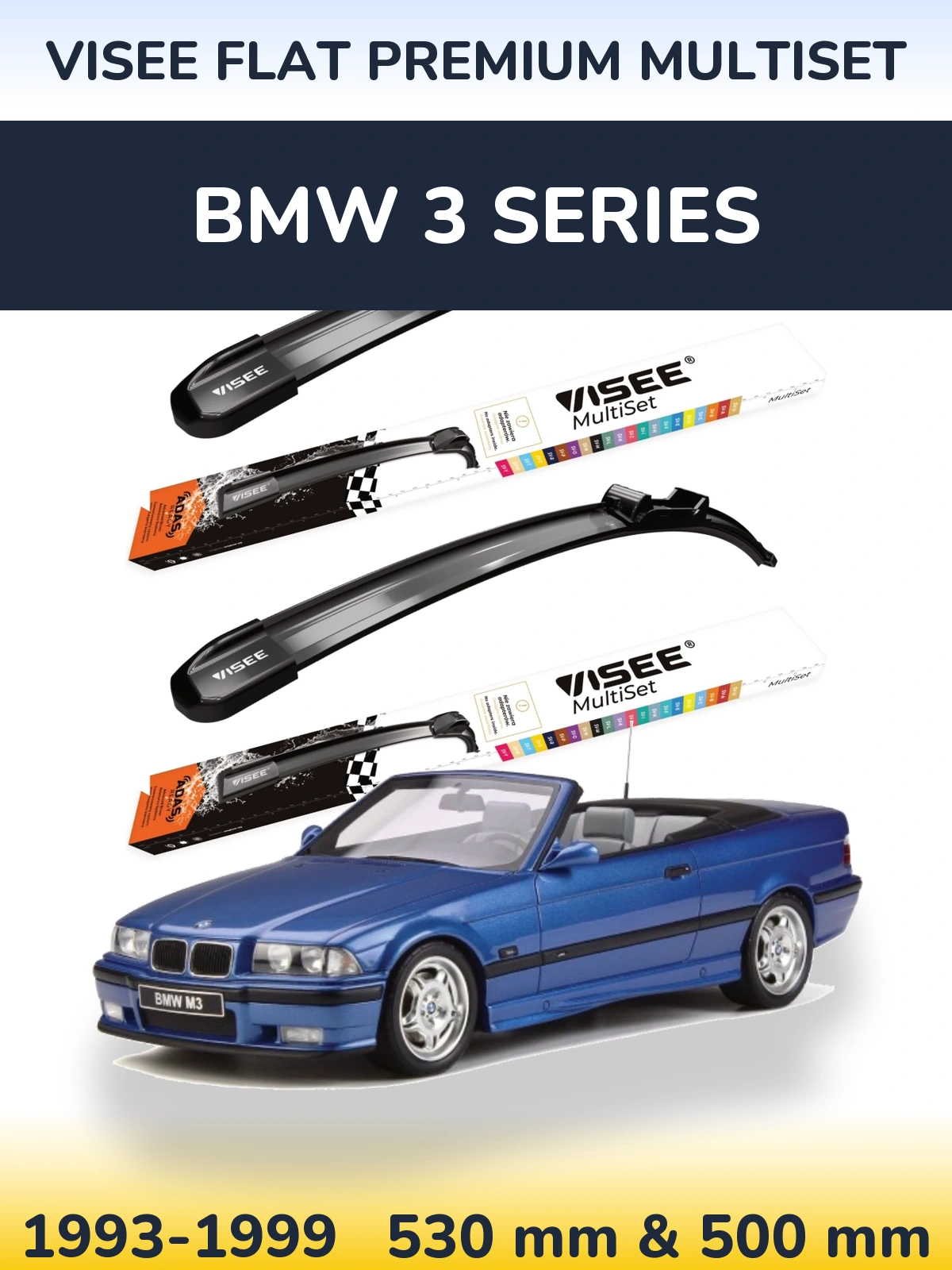 Torkarblad VISEE FLAT PREMIUM MultiSet för BMW 3 Series