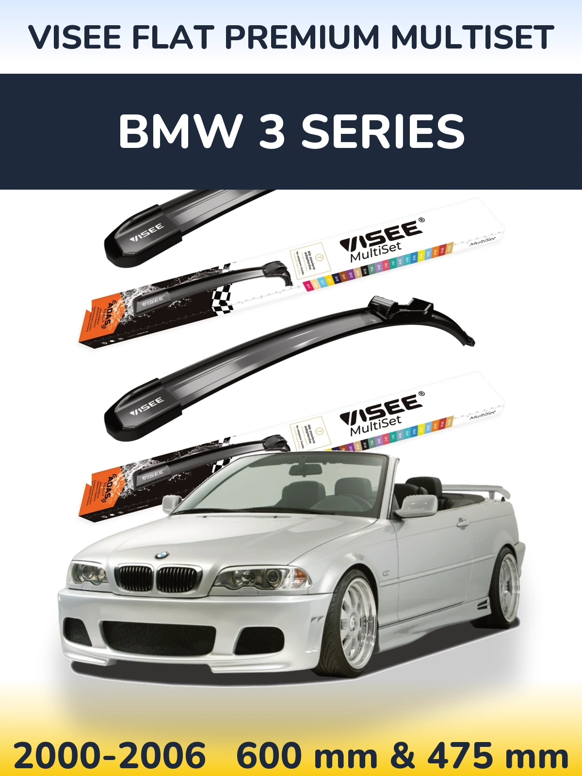 Torkarblad VISEE FLAT PREMIUM MultiSet för BMW 3 Series