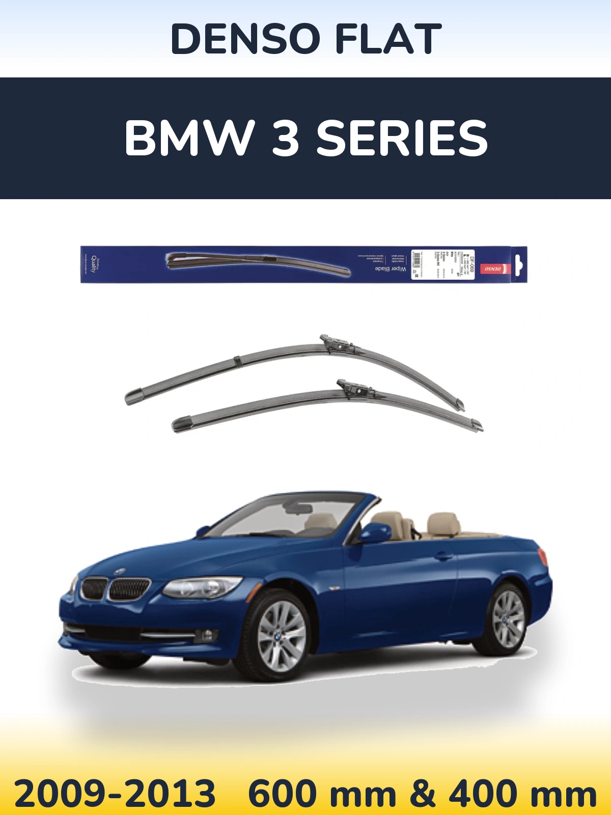 Комплект передних дворников Denso Flat 600 & 400 мм для BMW 3 Series 2009-2013