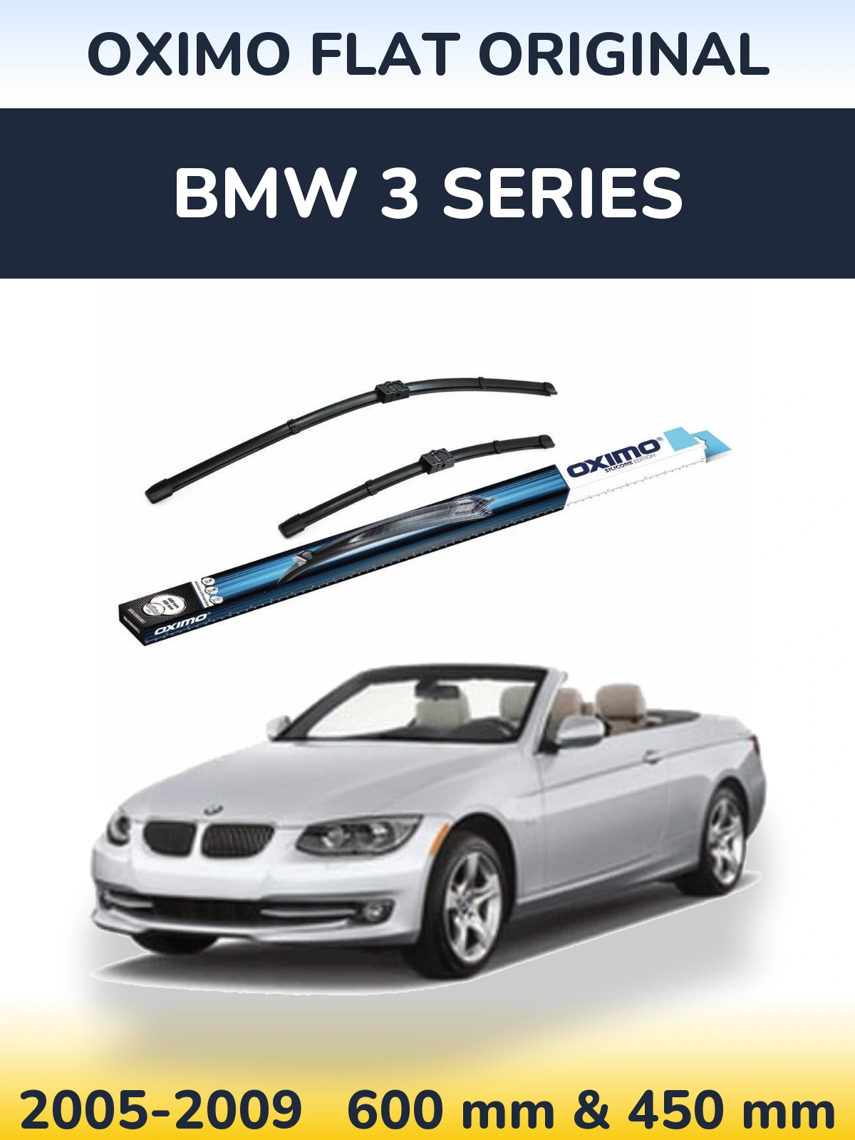 Front wiper blade set Oximo Flat Original 600 & 400 mm for BMW 3 Series 2005-2009