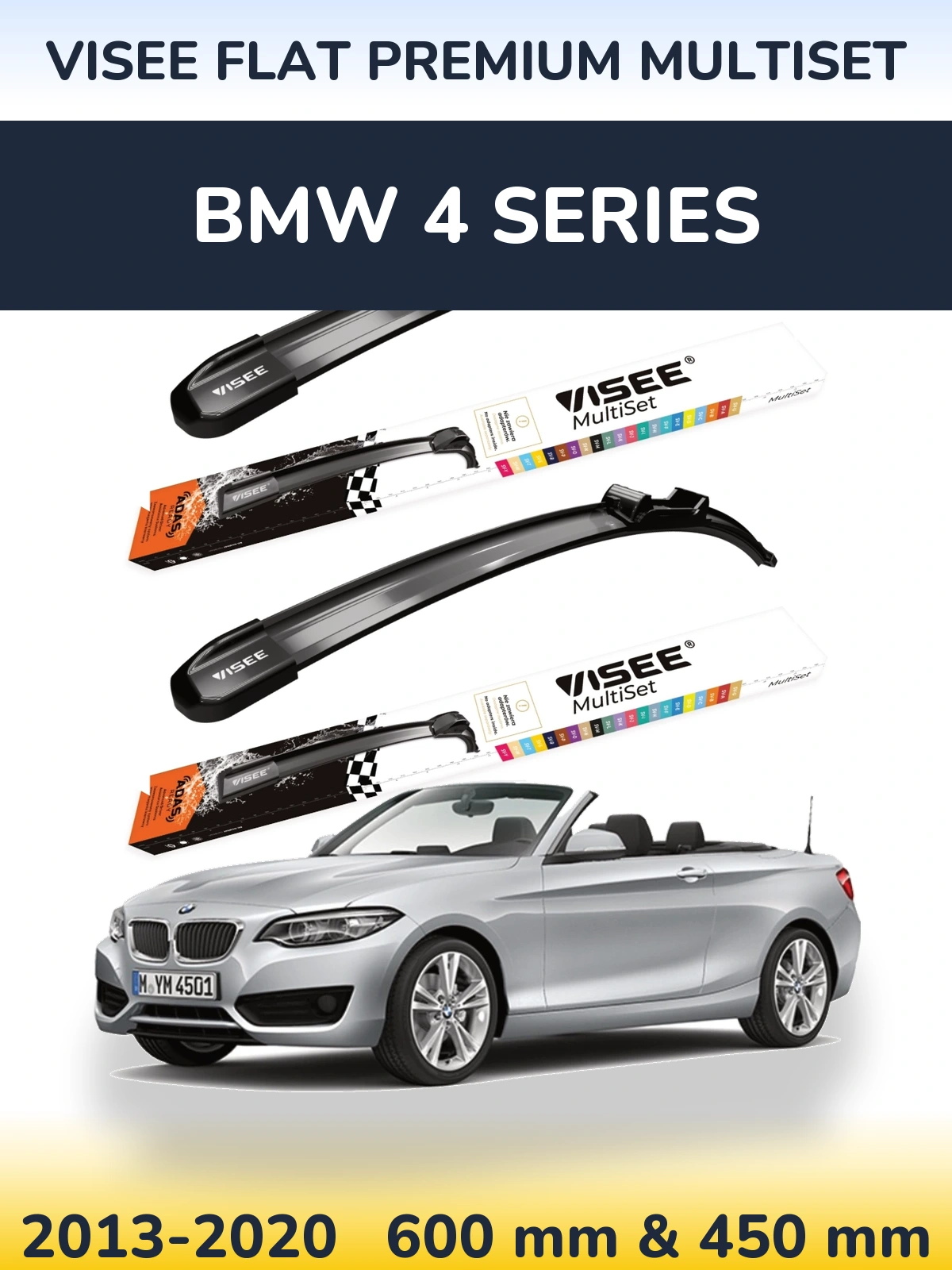 Torkarblad VISEE FLAT PREMIUM MultiSet för BMW 4 Series