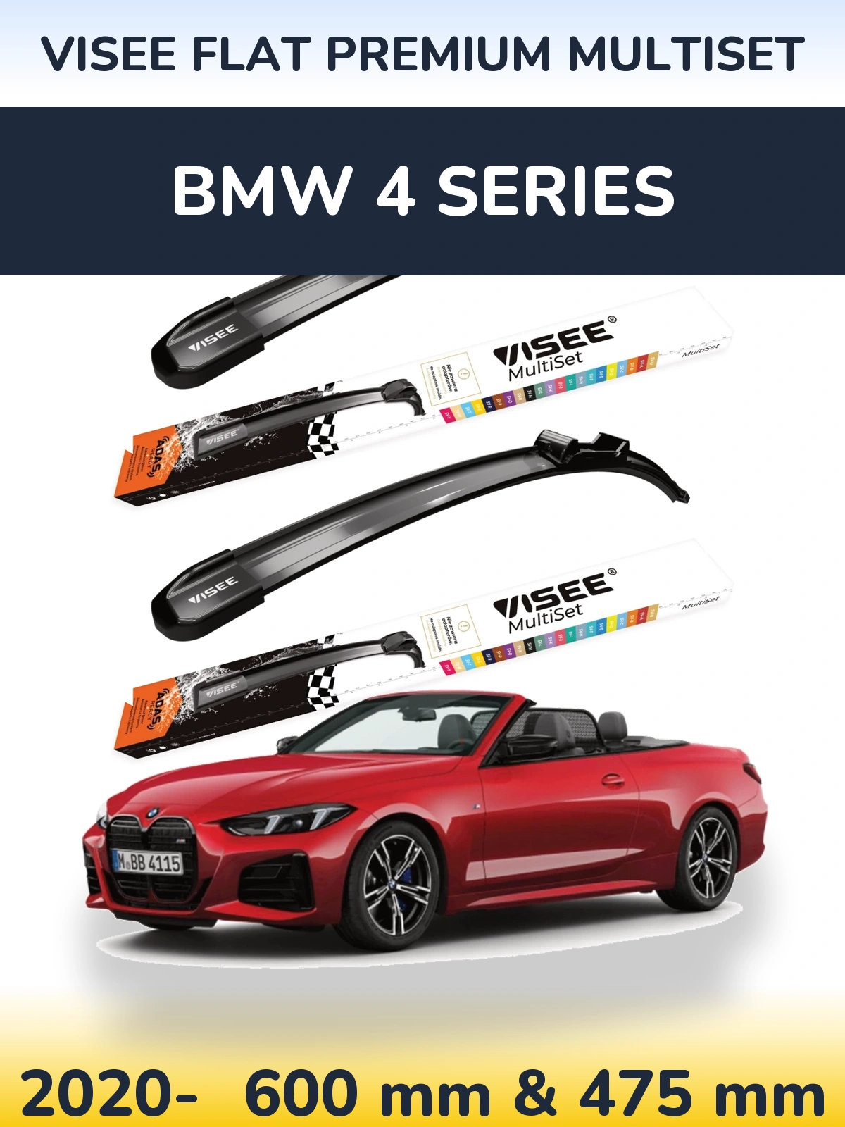 Torkarblad VISEE FLAT PREMIUM MultiSet för BMW 4 Series