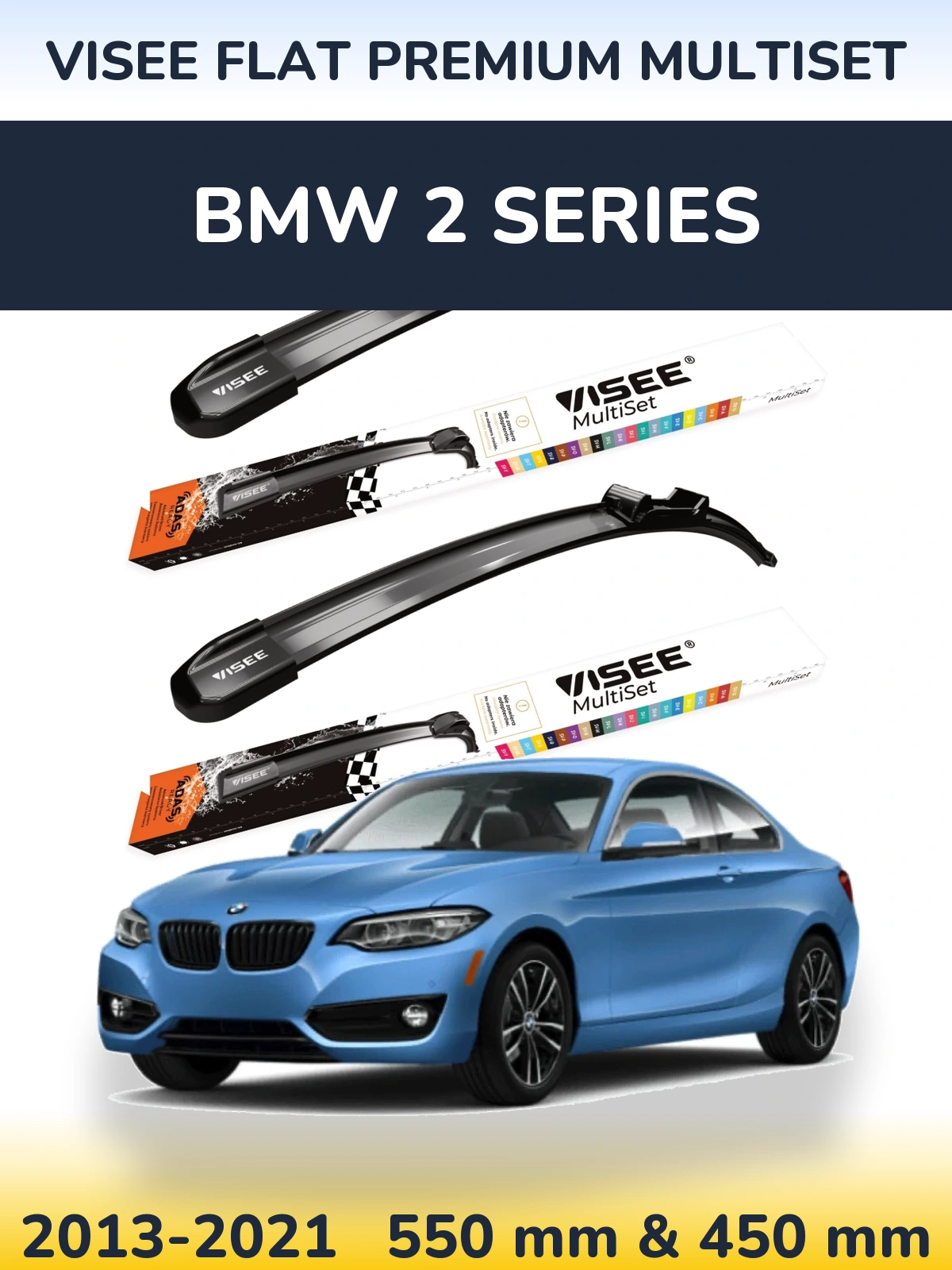 Torkarblad VISEE FLAT PREMIUM MultiSet för BMW 2 Series