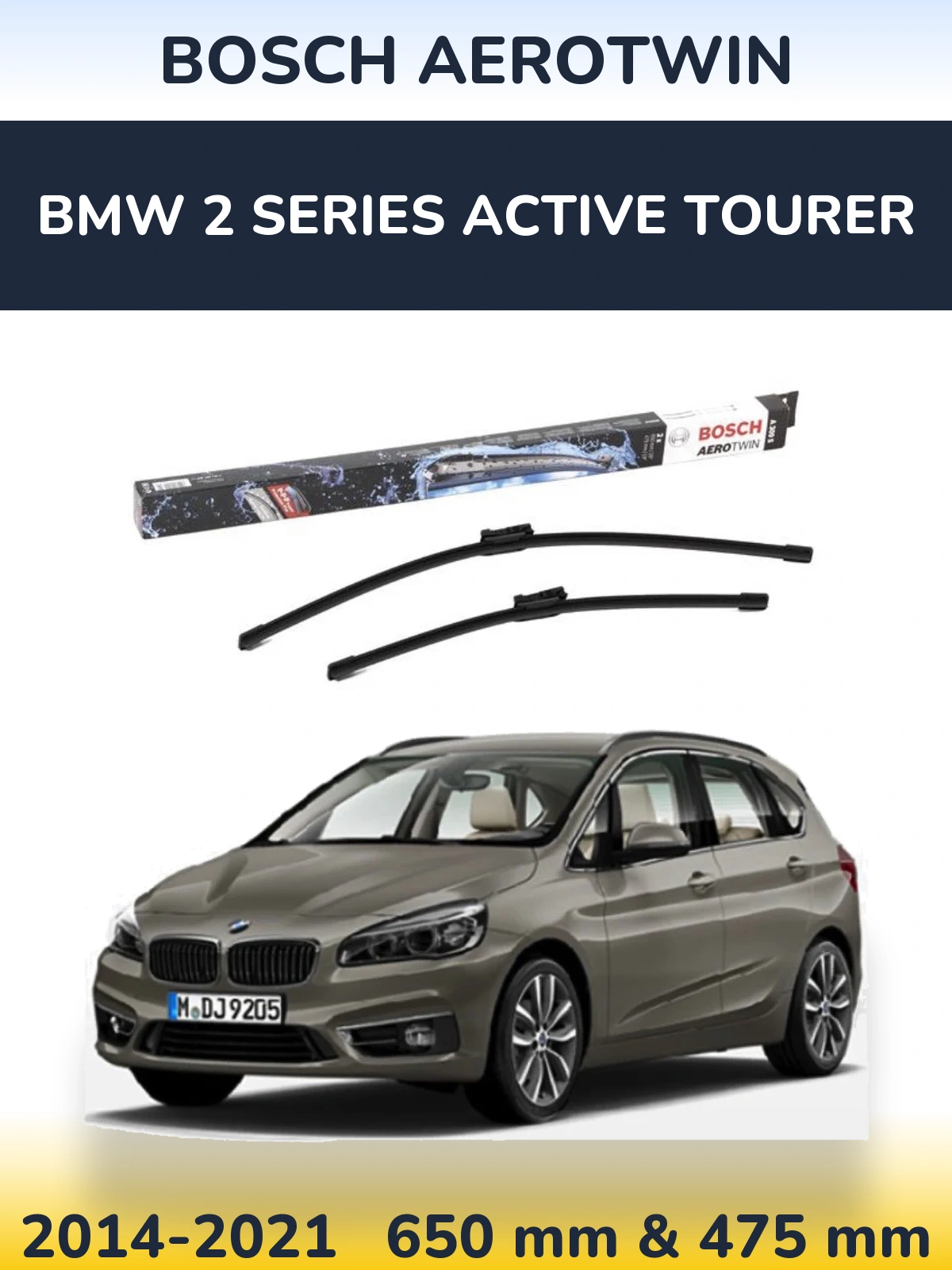 Torkarblad BOSCH AeroTwin för BMW 2 Series Active Tourer