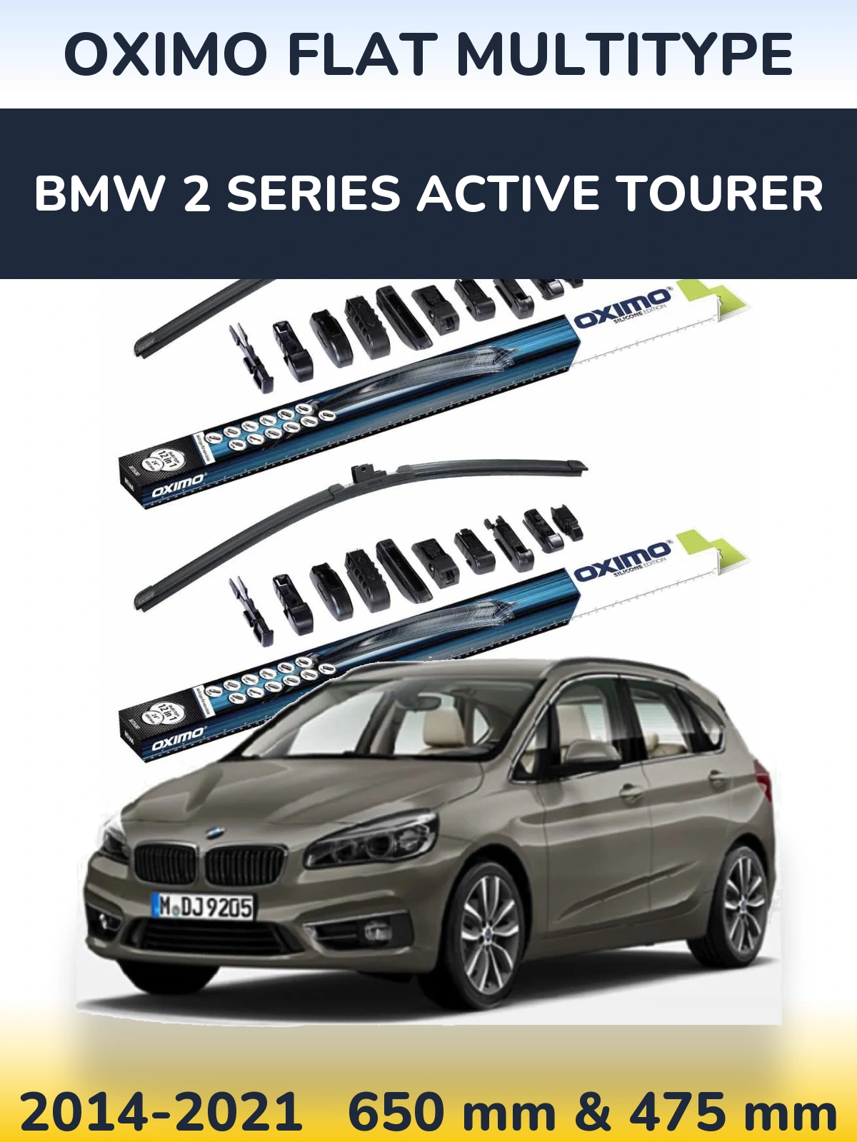 Torkarblad Oximo Flat MultiType för BMW 2 Series Active Tourer