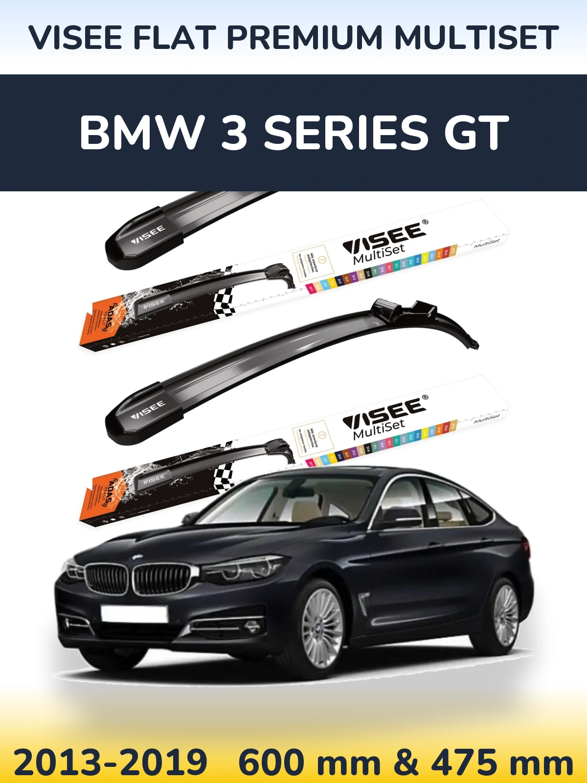 Torkarblad VISEE FLAT PREMIUM MultiSet för BMW 3 Series GT