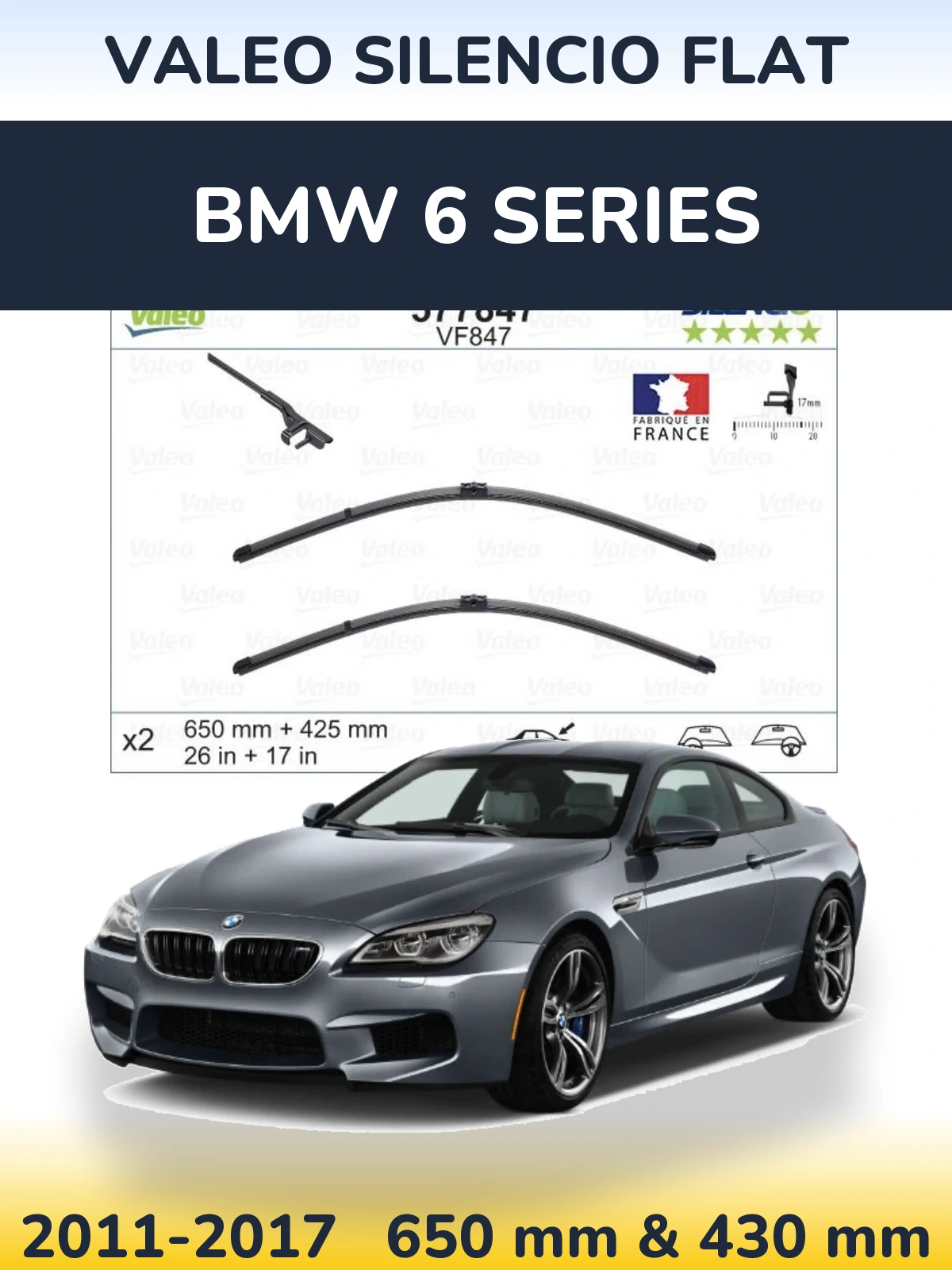 Torkarblad Valeo Silencio Flat för BMW 6 Series