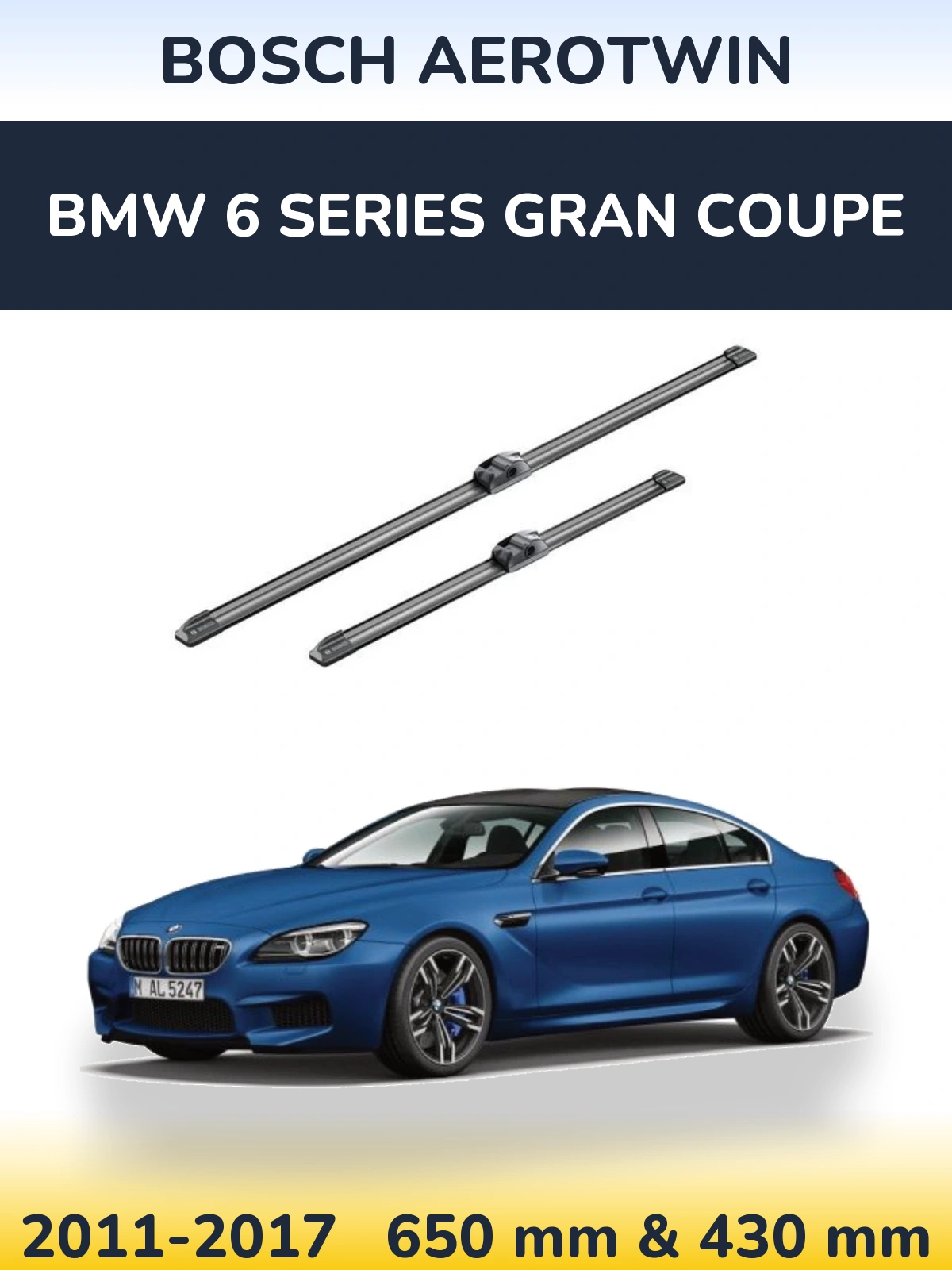 Torkarblad BOSCH AeroTwin för BMW 6 Series Gran Coupe